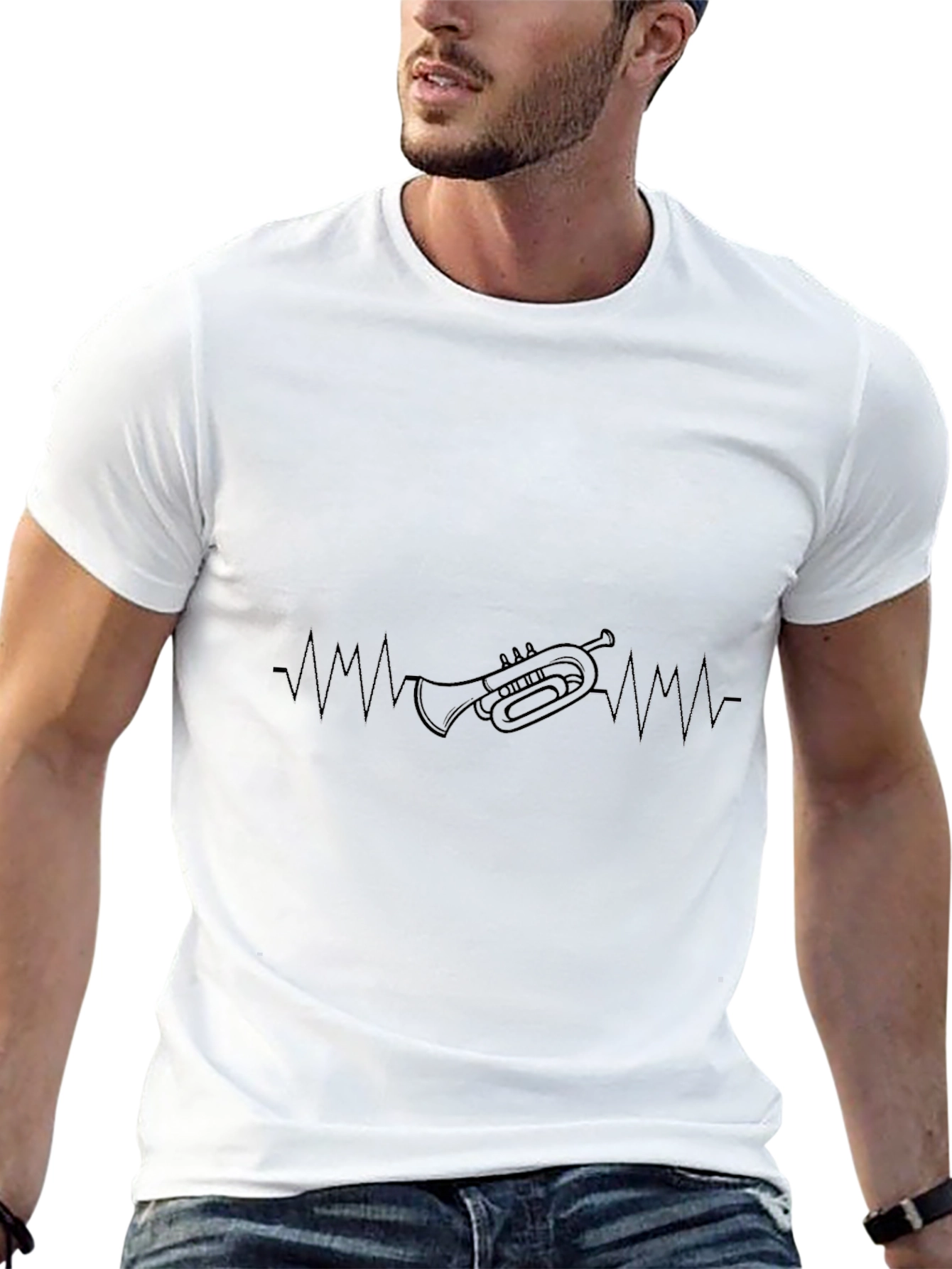 Trumpet Heartbeat Black T-Shirt
