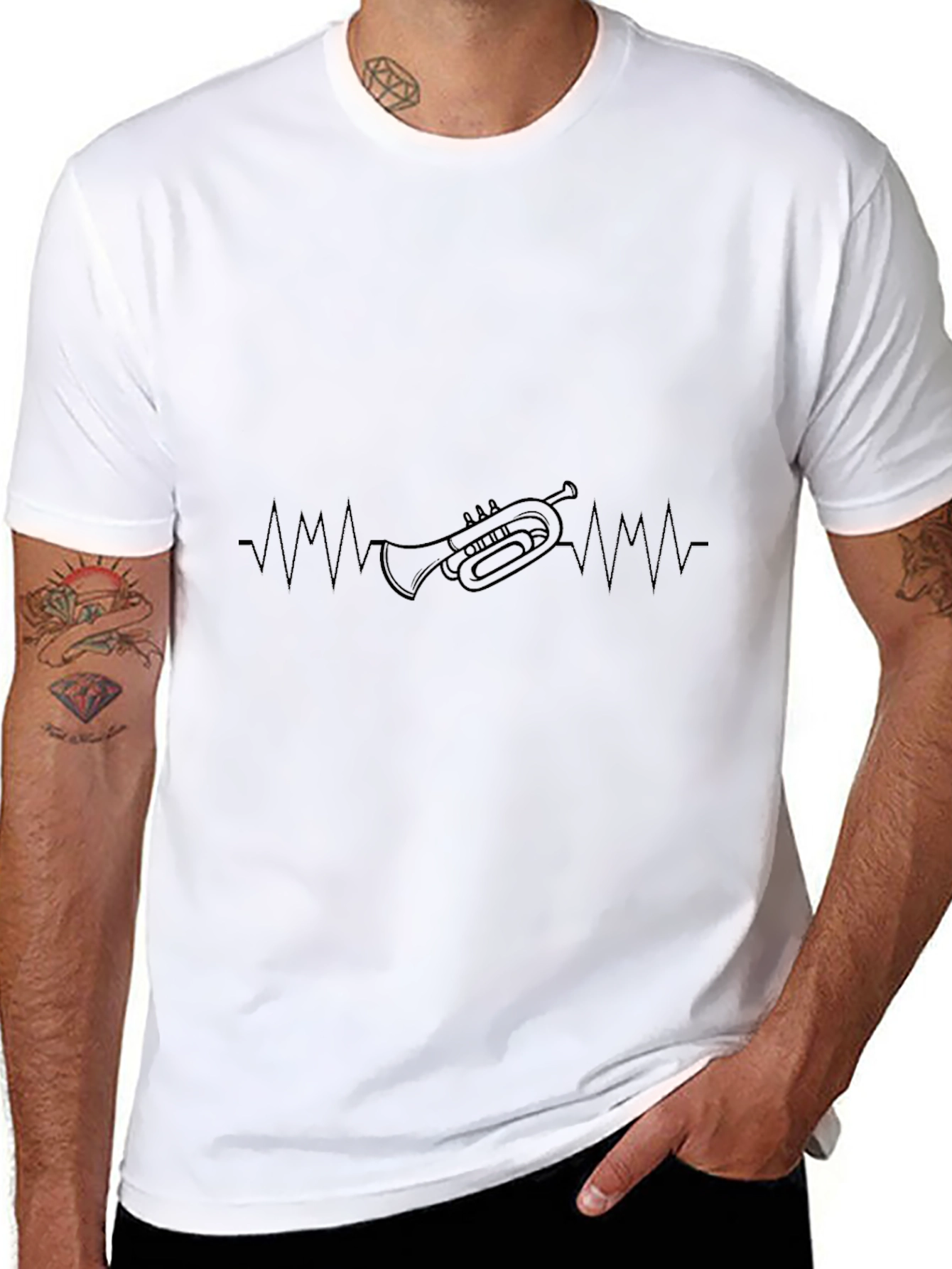 Trumpet Heartbeat Black T-Shirt