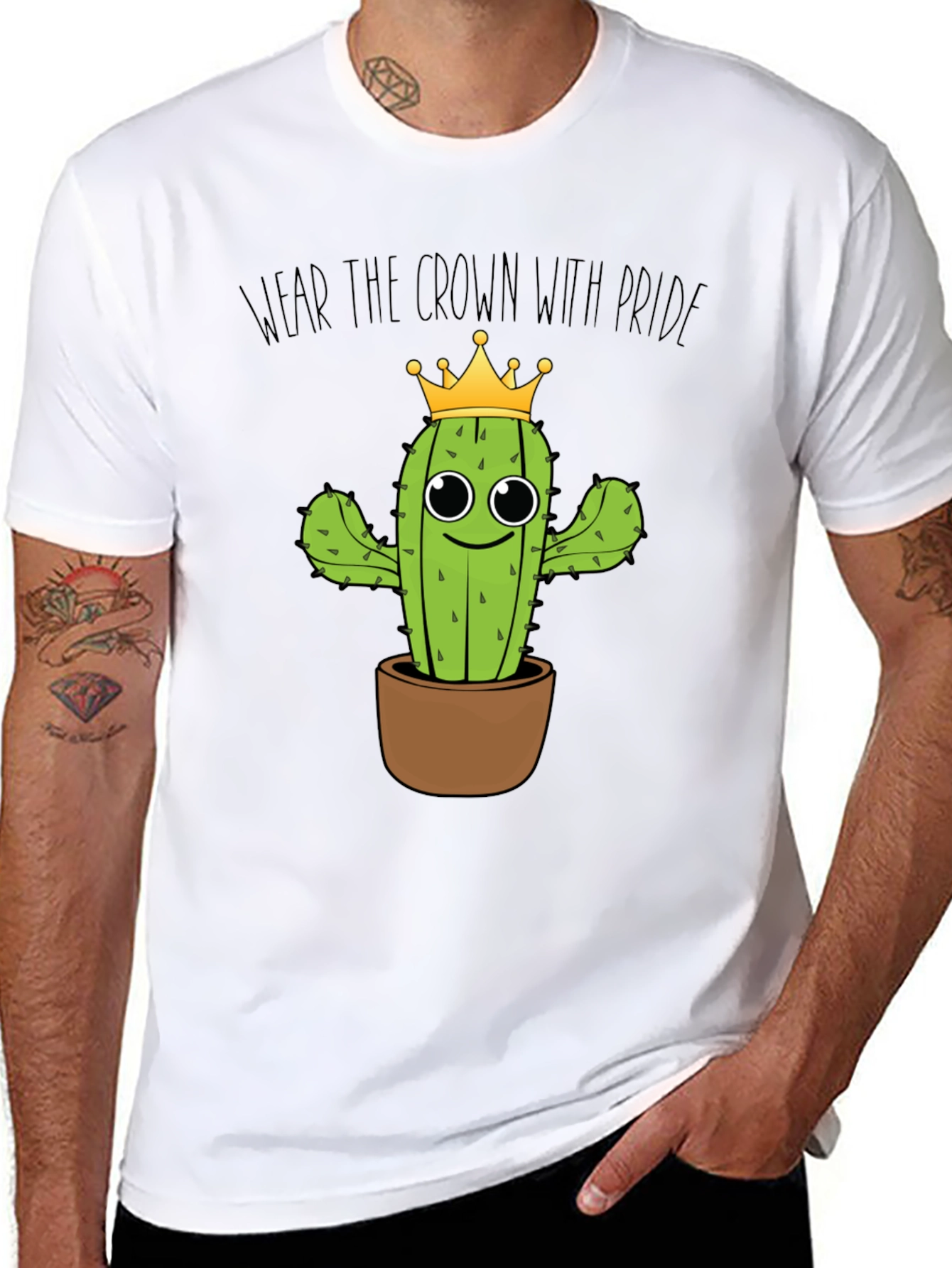 Wear the Crown Cactus T-Shirt - Funny Plant Tee