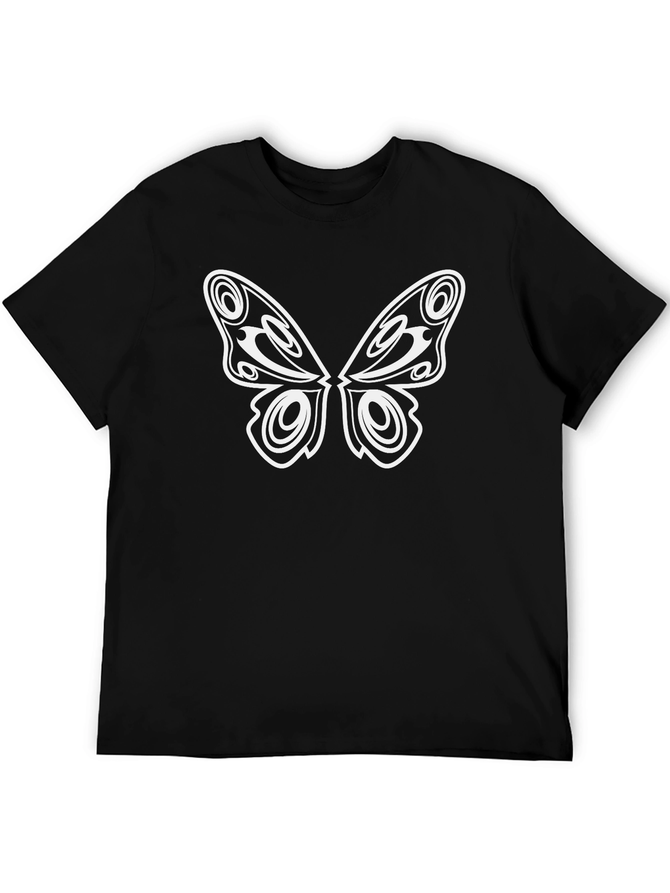 Butterfly Graphic Tee - Black Casual T-Shirt