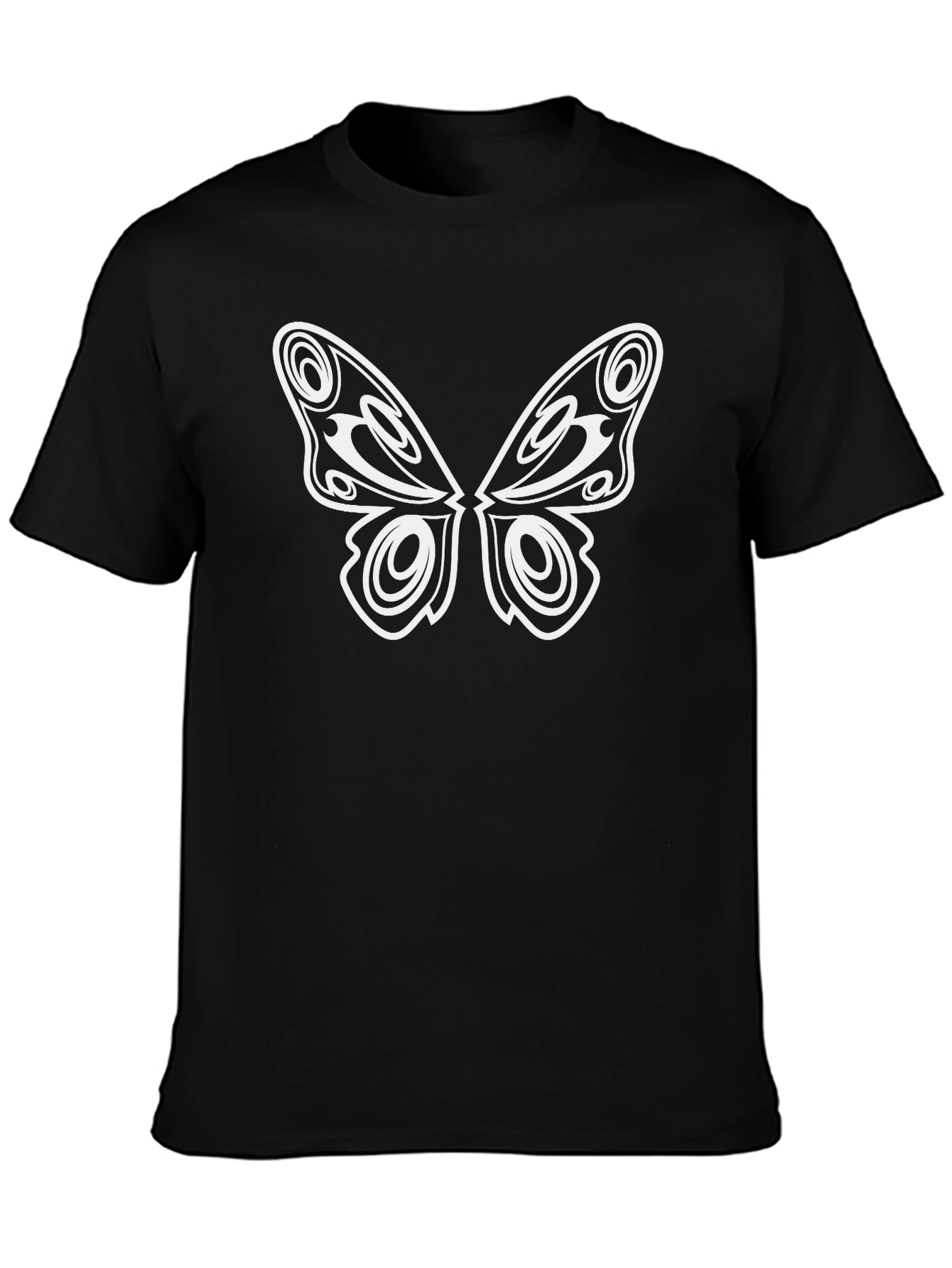 Butterfly Graphic Tee - Black Casual T-Shirt