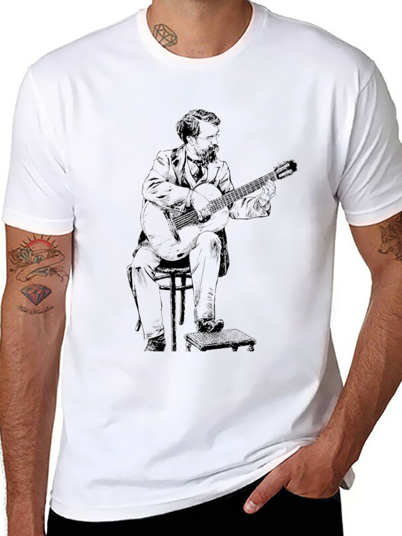 Guitarist Graphic Tee - Classic Black T-Shirt