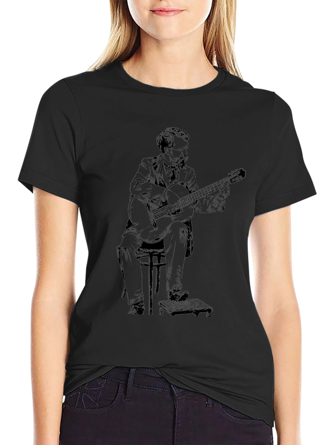 Guitarist Graphic Tee - Classic Black T-Shirt