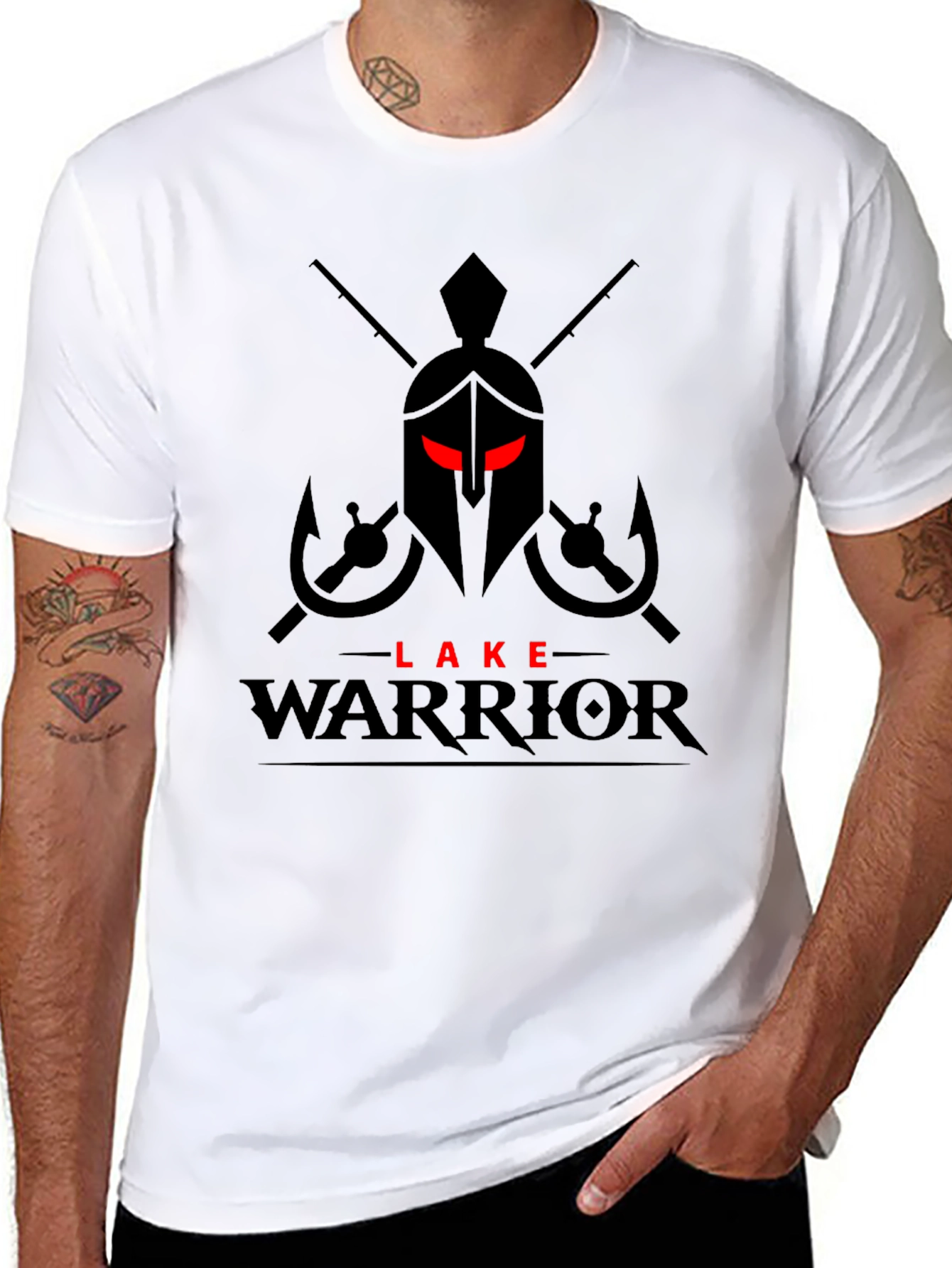 Lake Warrior T-Shirt - Fishing Spartan Design