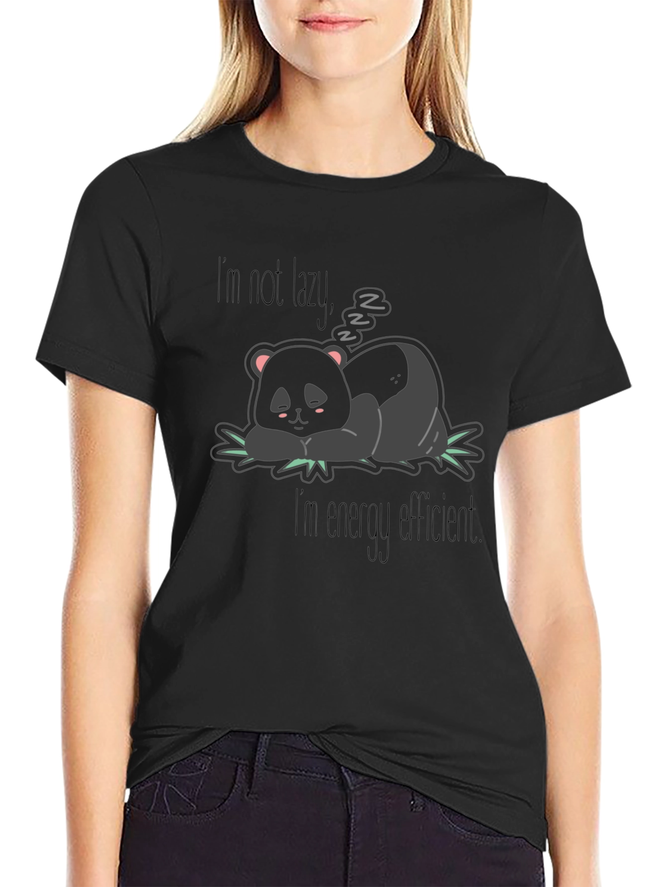 Lazy Panda Graphic Tee - Energy Efficient Humor