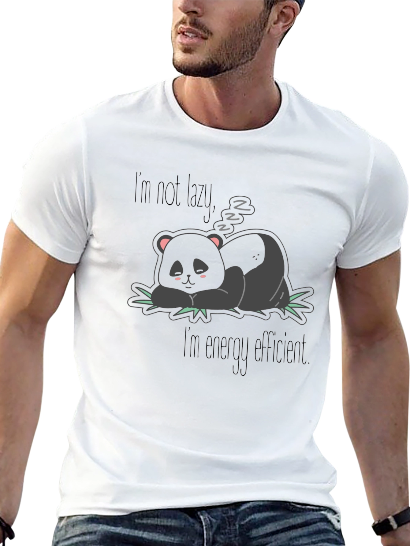 Lazy Panda Graphic Tee - Energy Efficient Humor