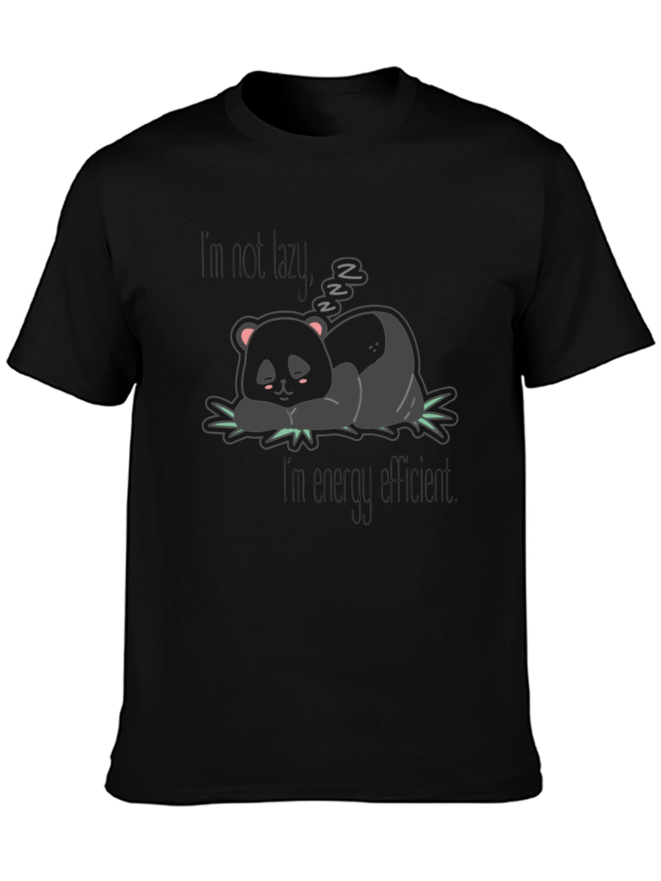 Lazy Panda Graphic Tee - Energy Efficient Humor