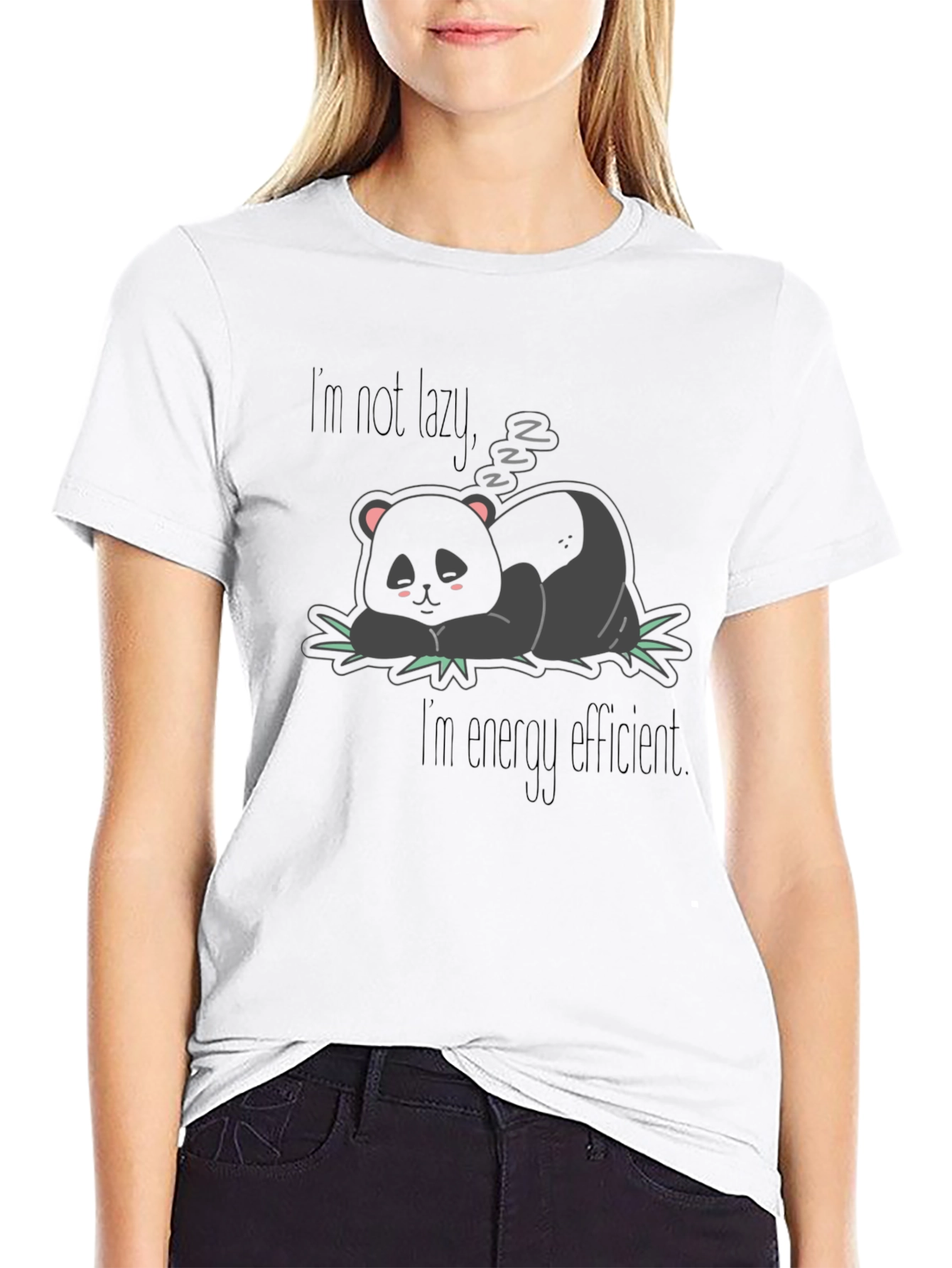 Lazy Panda Graphic Tee - Energy Efficient Humor