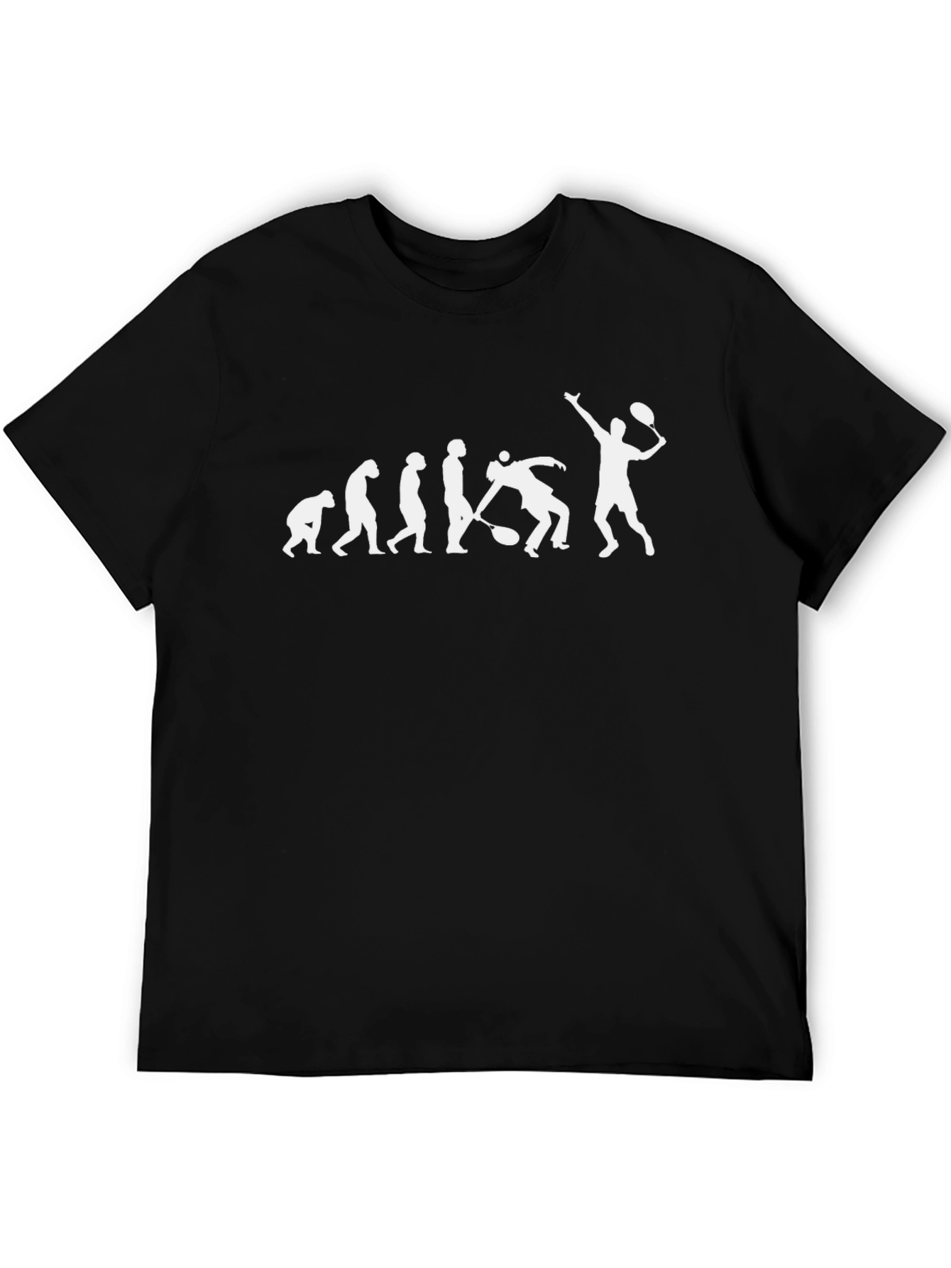 Tennis Evolution Graphic Tee - Black Cotton T-Shirt
