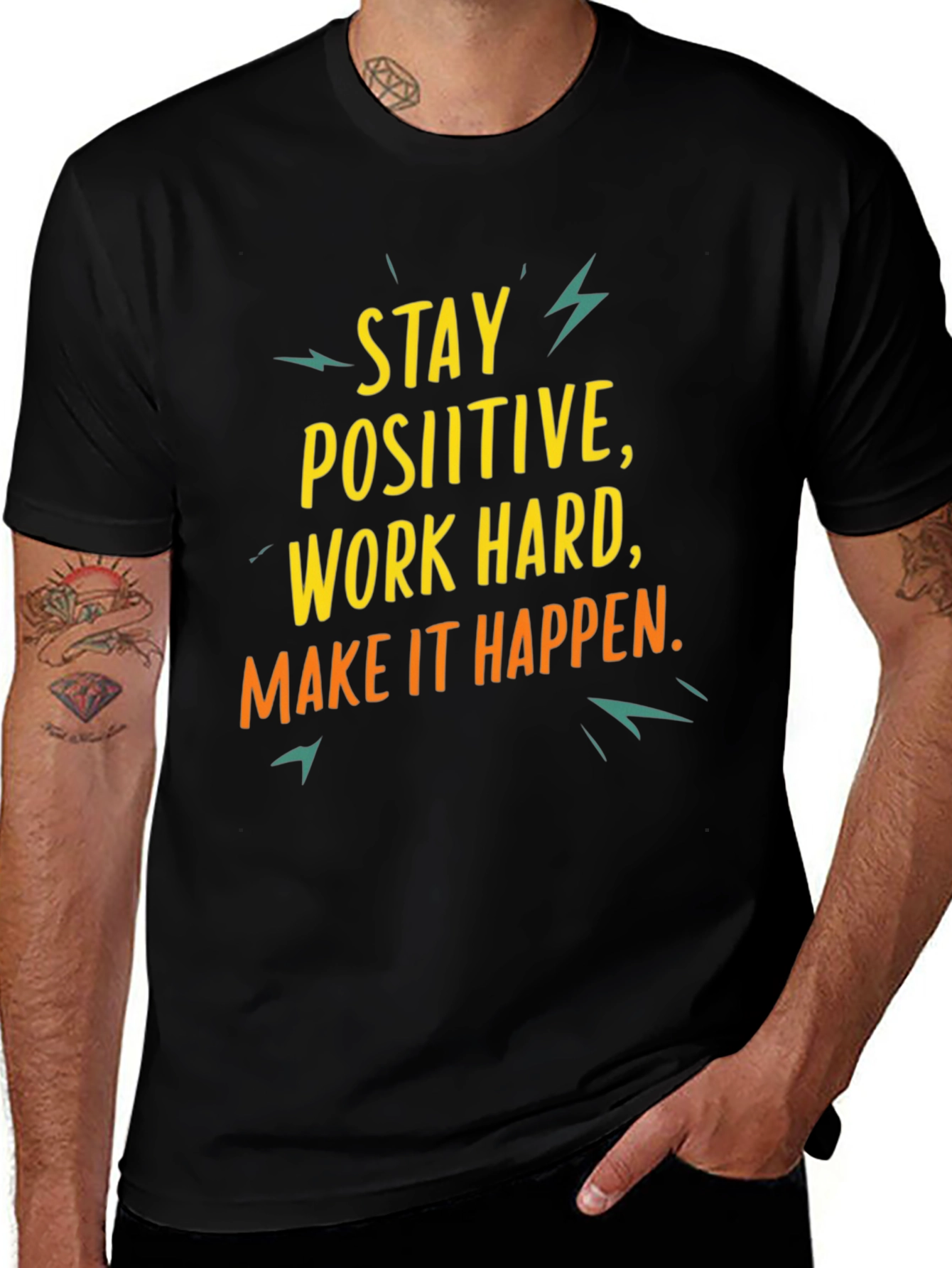 Motivational Graphic Tee: Stay Positive