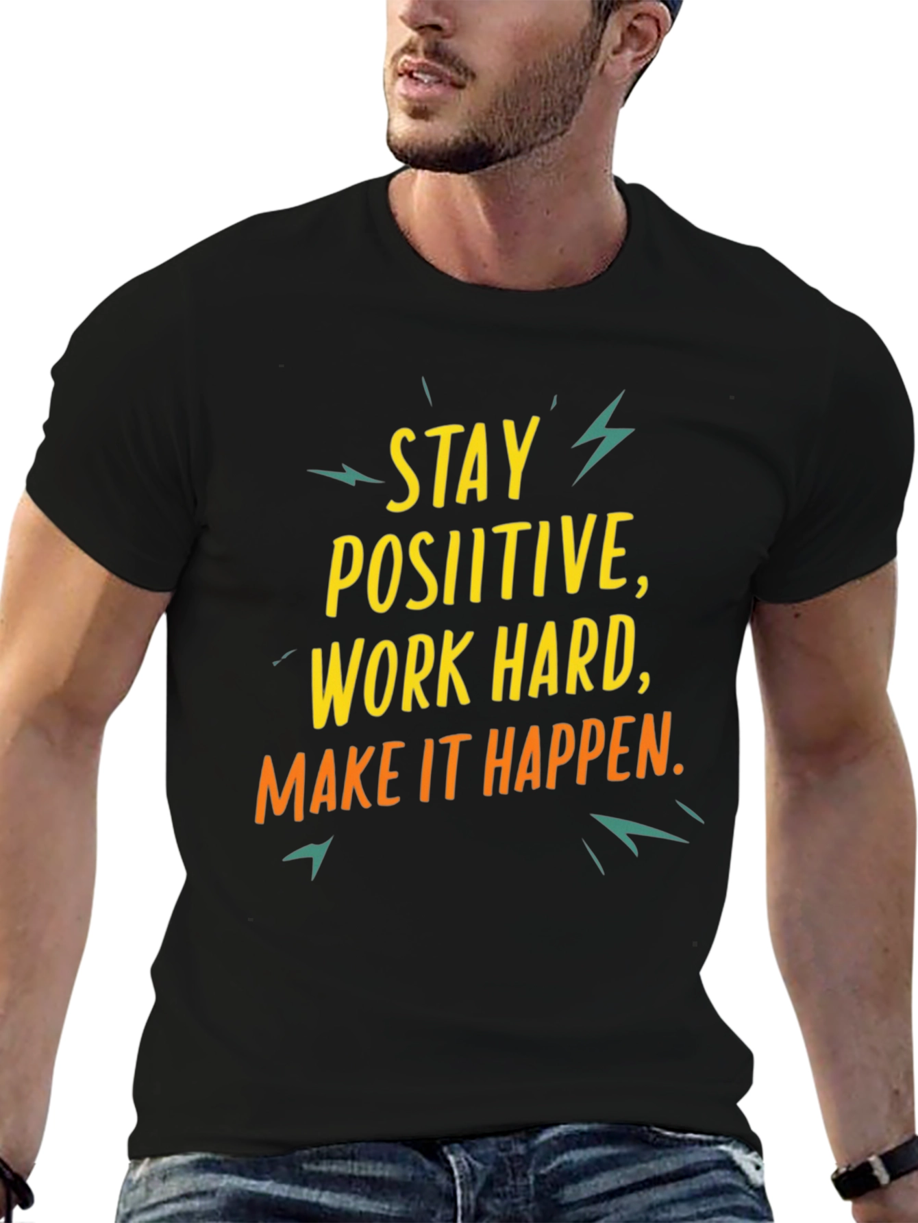 Motivational Graphic Tee: Stay Positive
