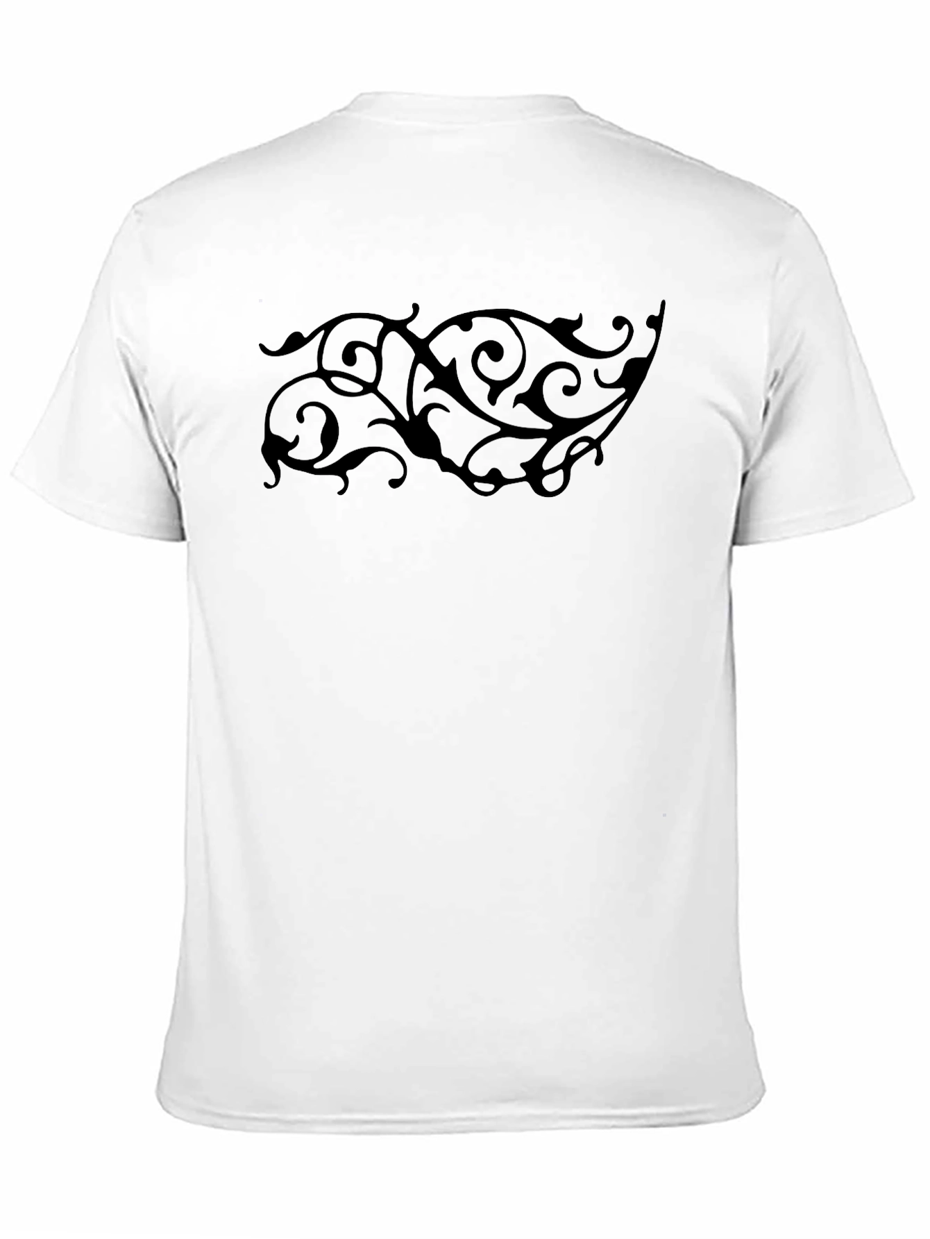 Black Graphic Tee - Elegant Swirl Design