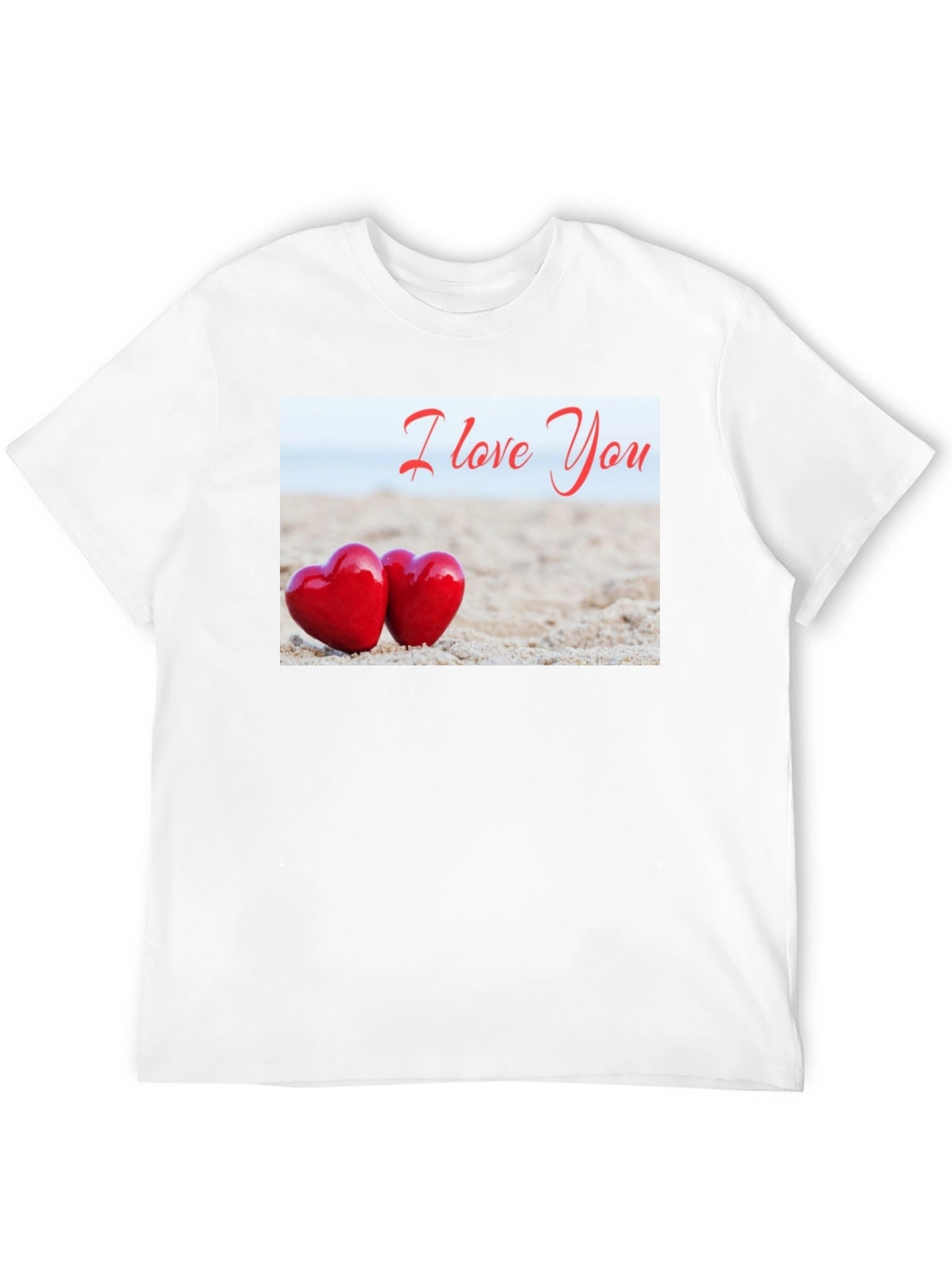 I Love You Heart Beach T-Shirt