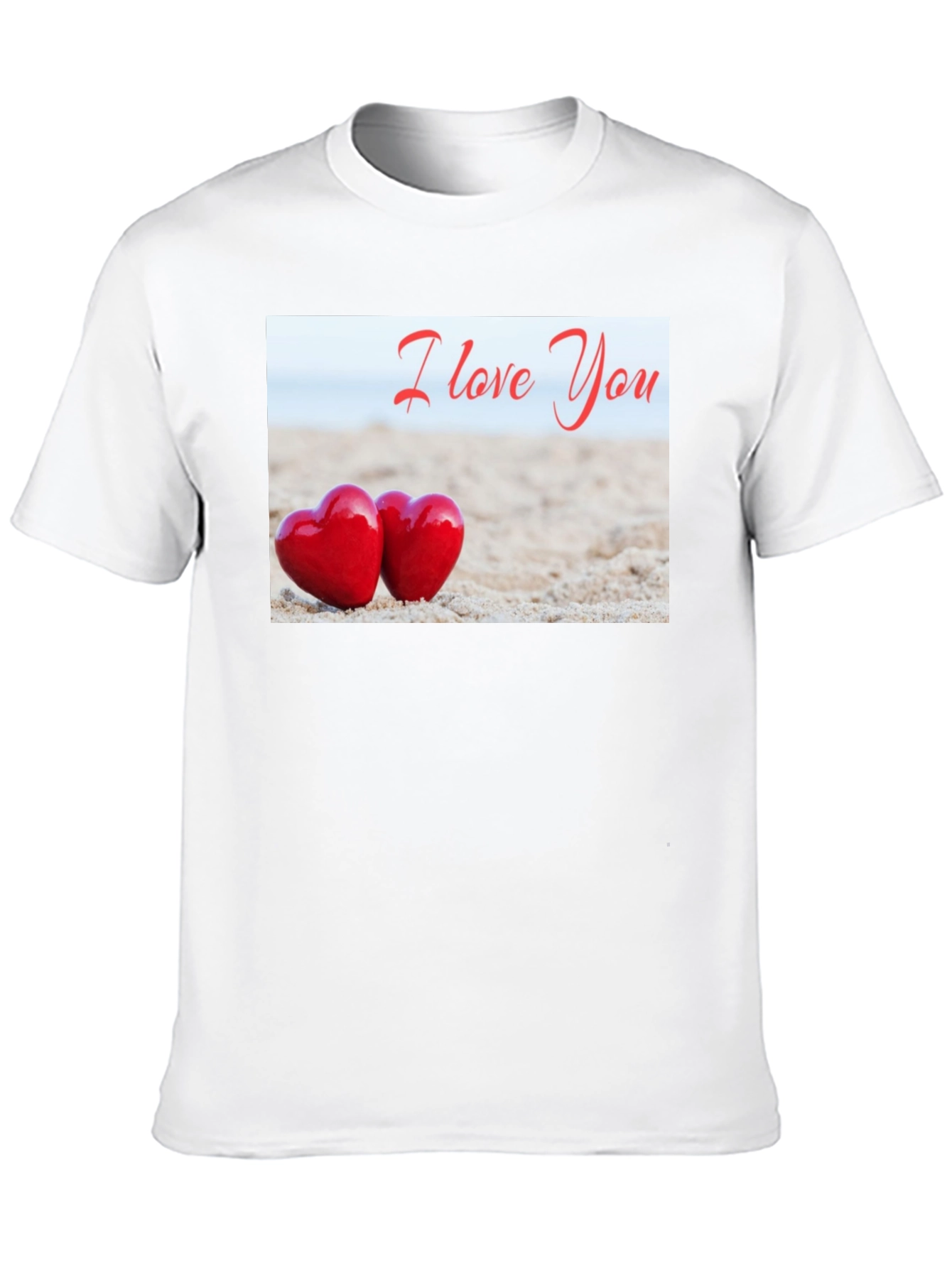 I Love You Heart Beach T-Shirt