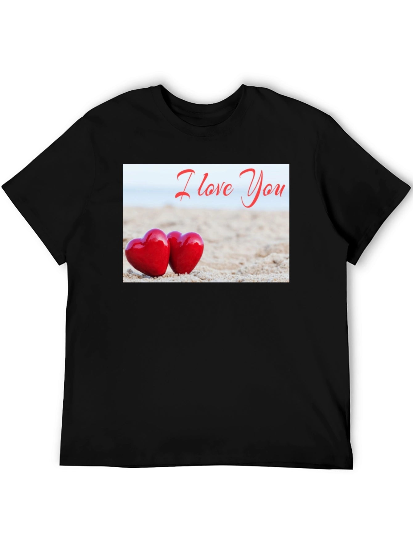 I Love You Heart Beach T-Shirt