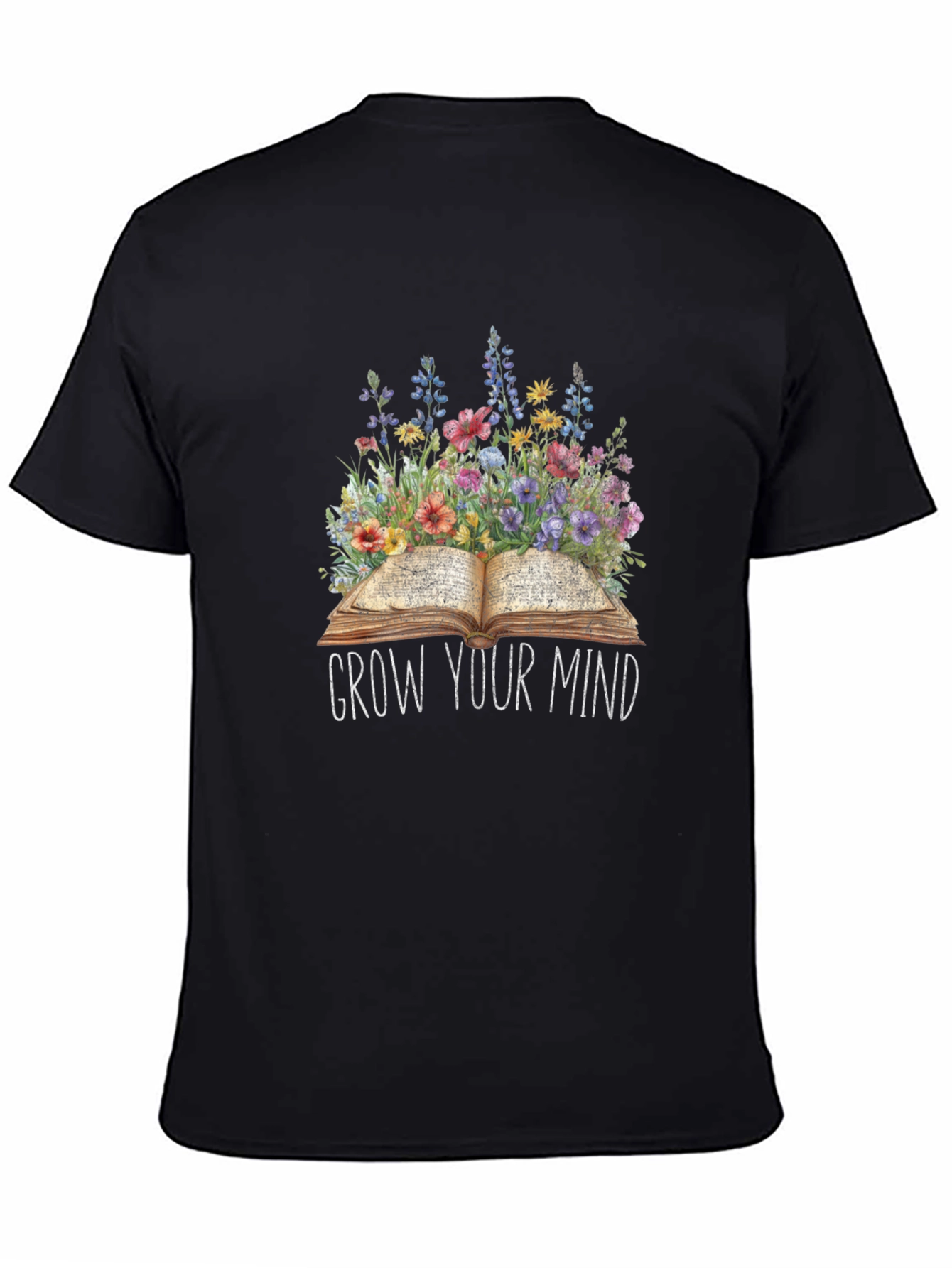 Grow Your Mind Floral Book T-Shirt