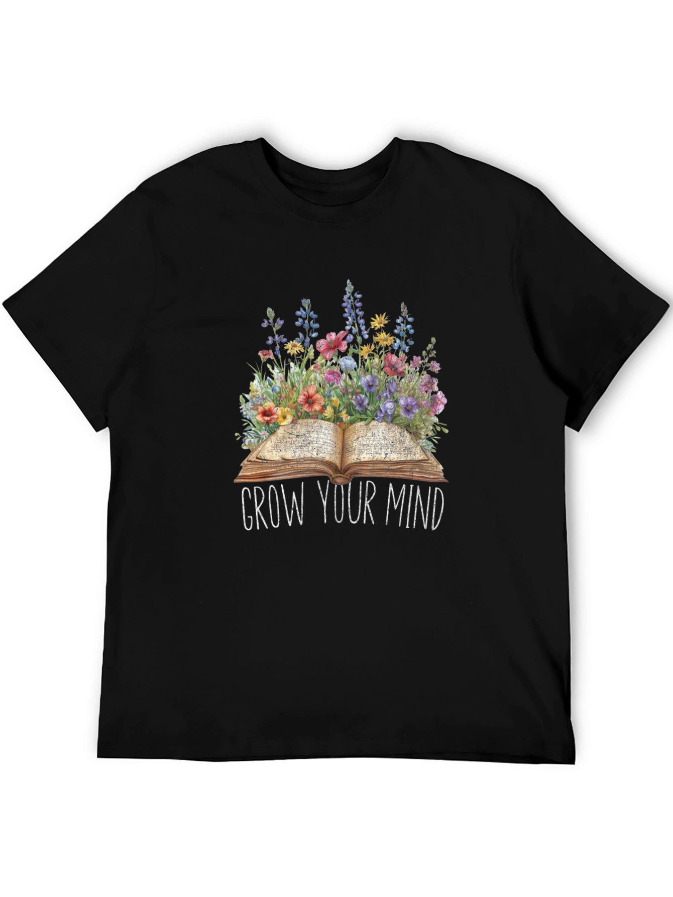 Grow Your Mind Floral Book T-Shirt