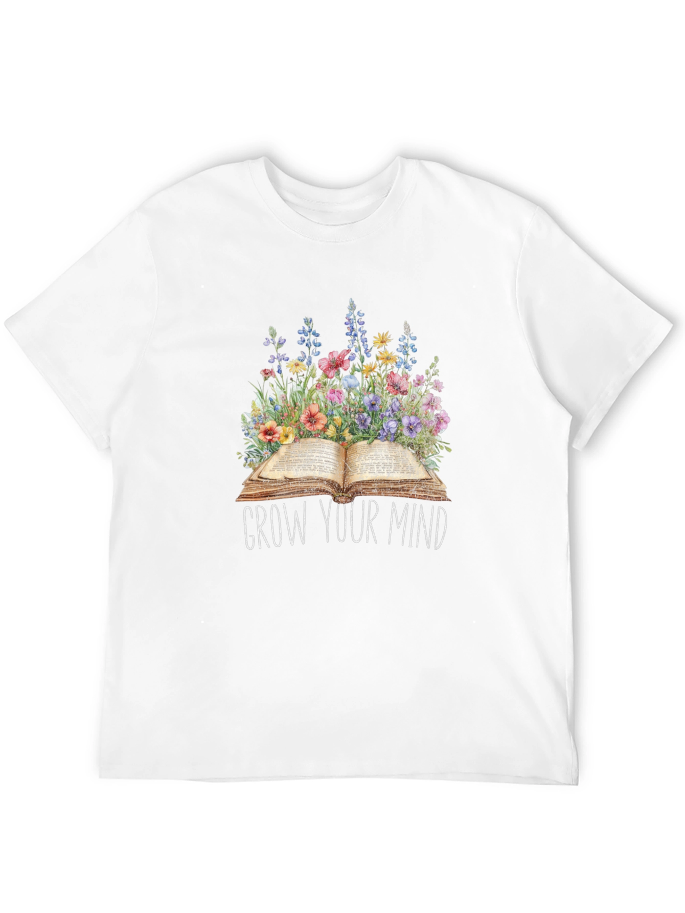 Grow Your Mind Floral Book T-Shirt