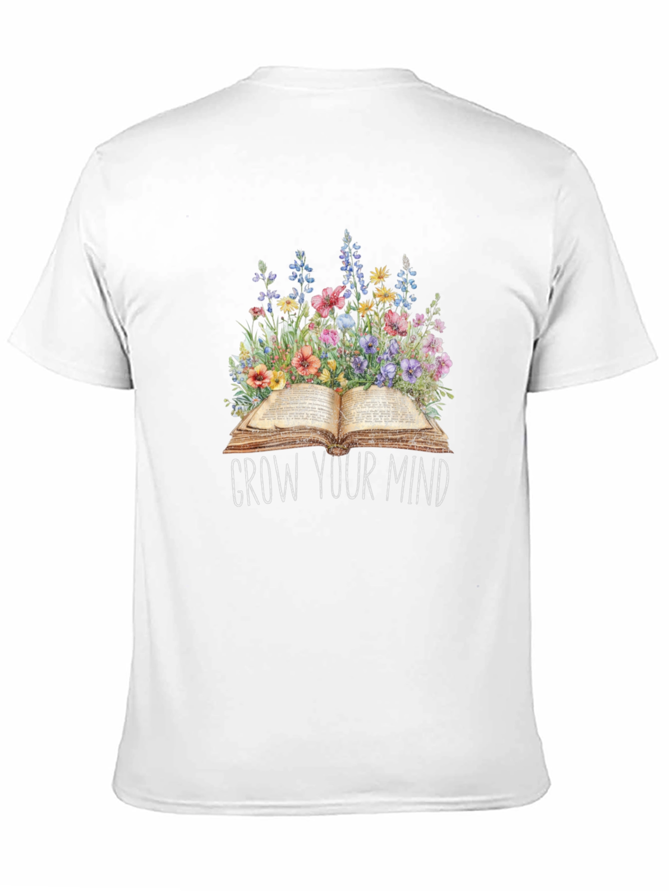 Grow Your Mind Floral Book T-Shirt