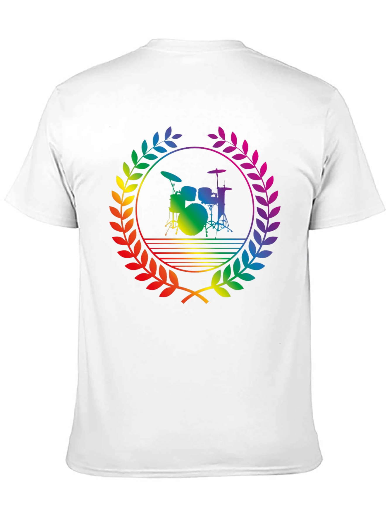 Rainbow Drummer T-Shirt - Black Cotton Music Tee