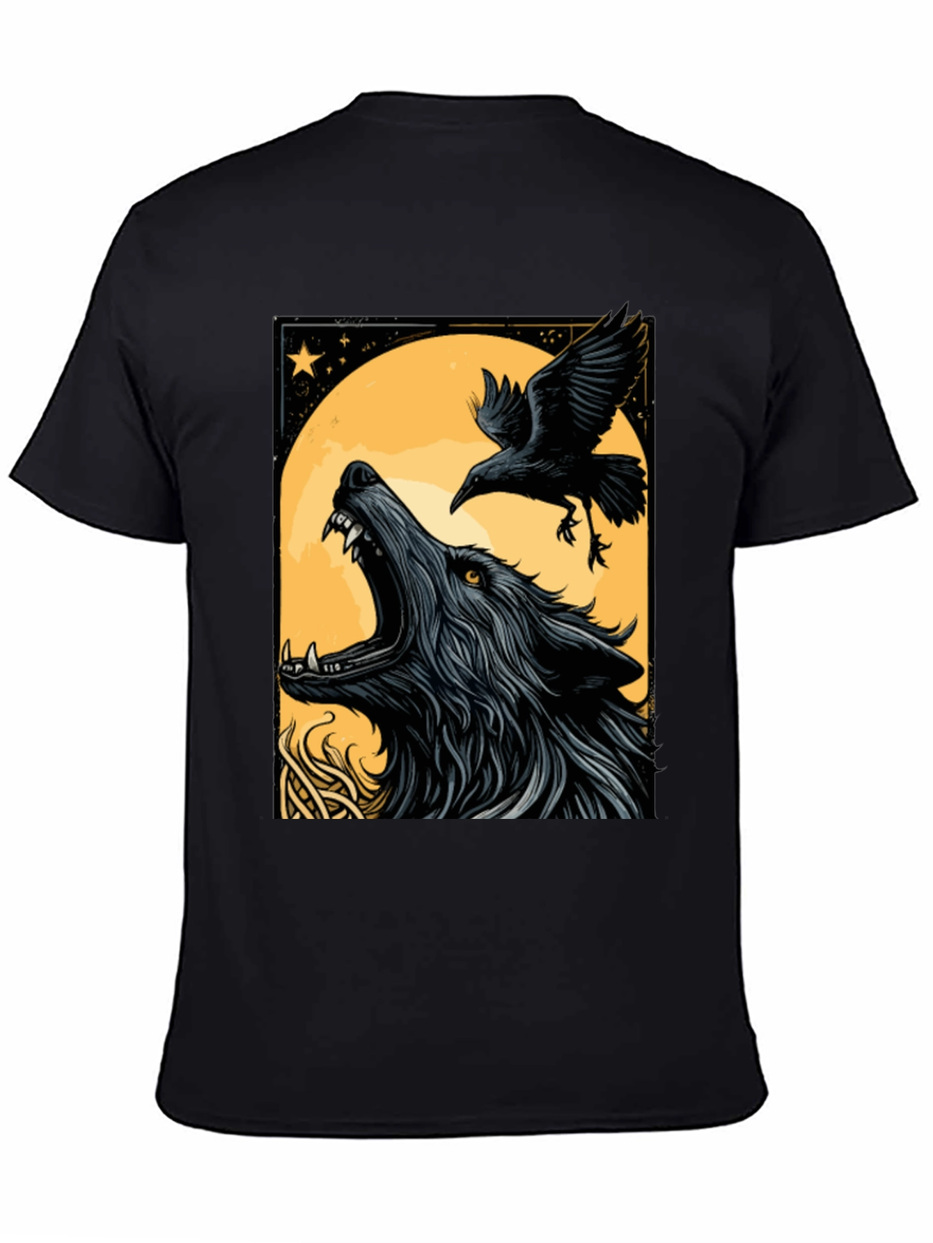 Wolf & Raven Graphic T-Shirt - Mens Black Tee