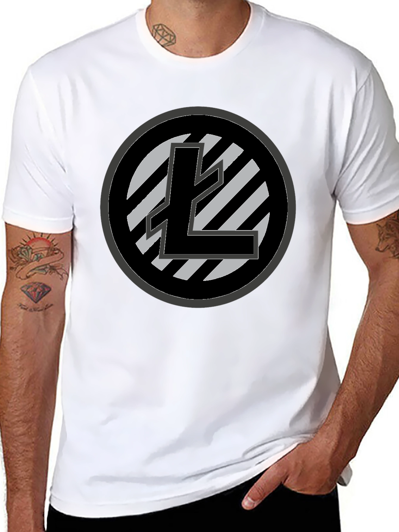 Litecoin Crypto T-Shirt - Black Cotton Tee