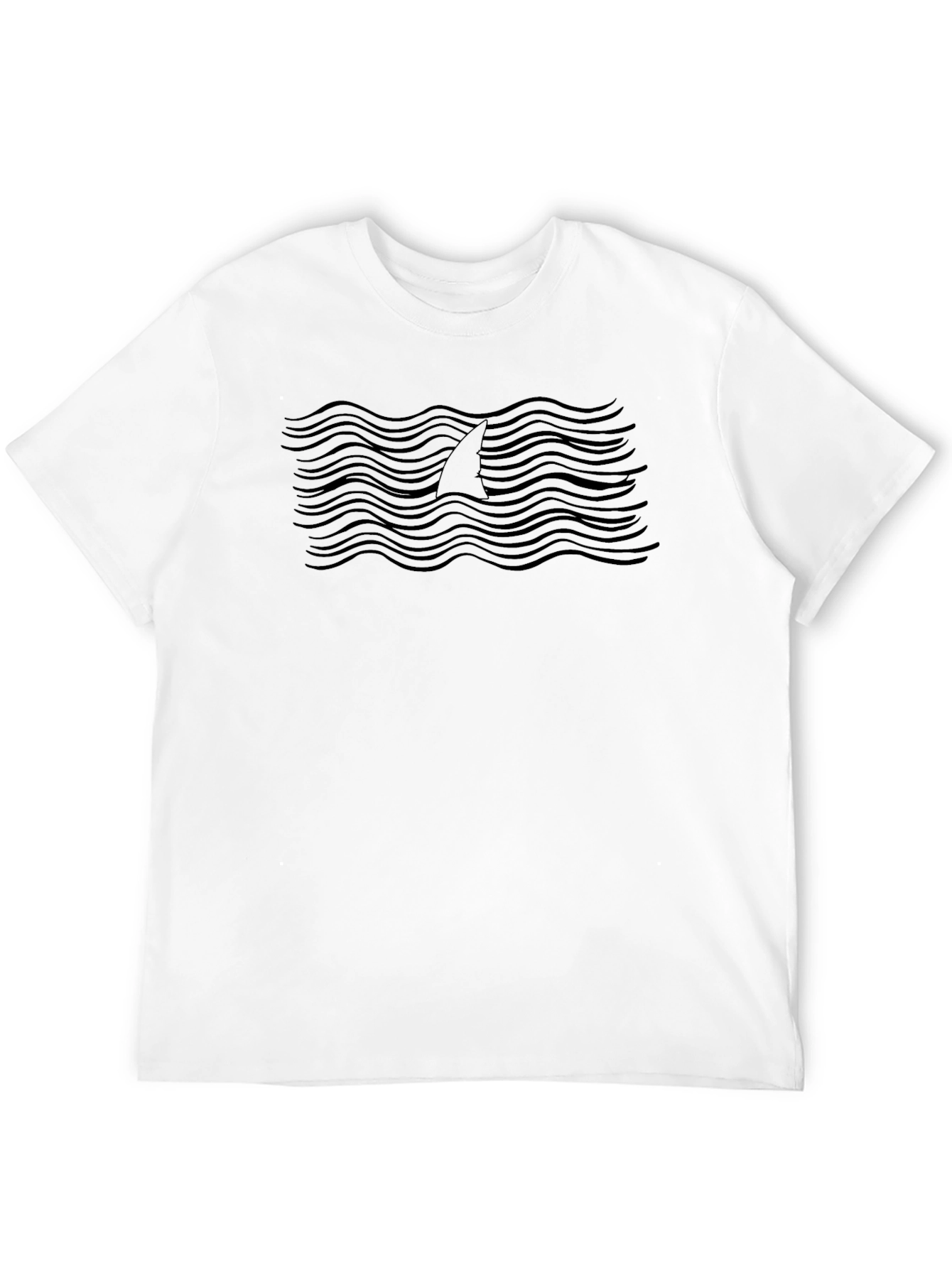 Shark Fin Wave Graphic Tee - Modern Style