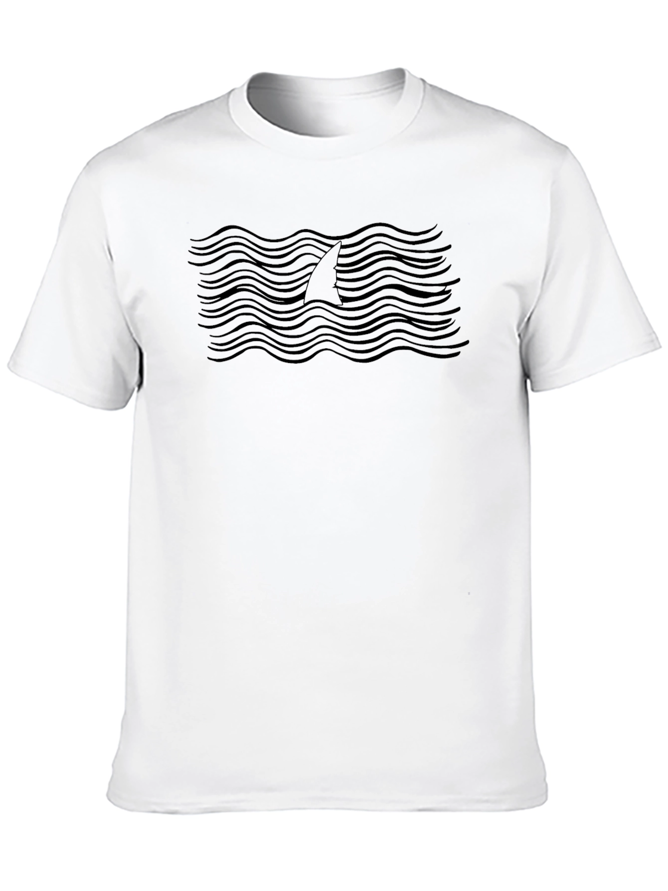 Shark Fin Wave Graphic Tee - Modern Style