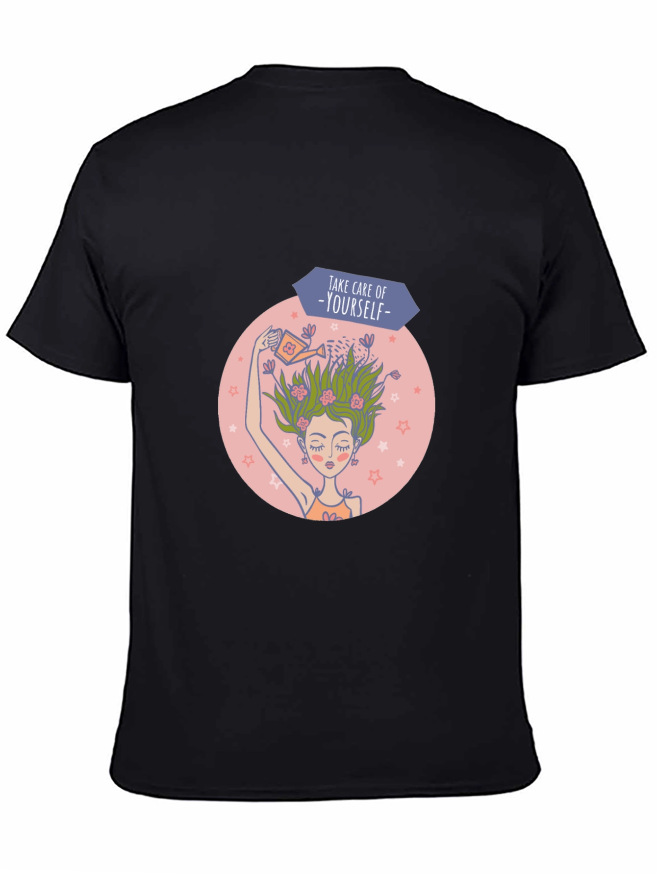Self-Care Graphic Tee - Black Cotton T-Shirt