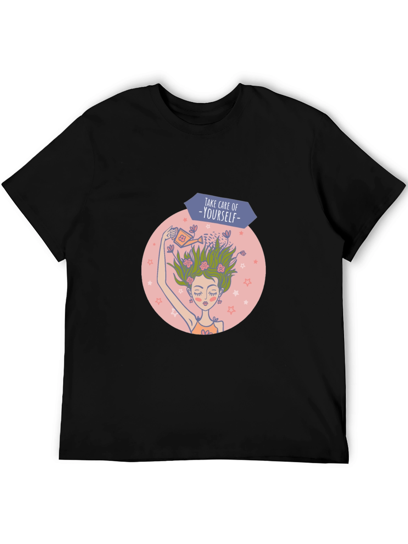 Self-Care Graphic Tee - Black Cotton T-Shirt