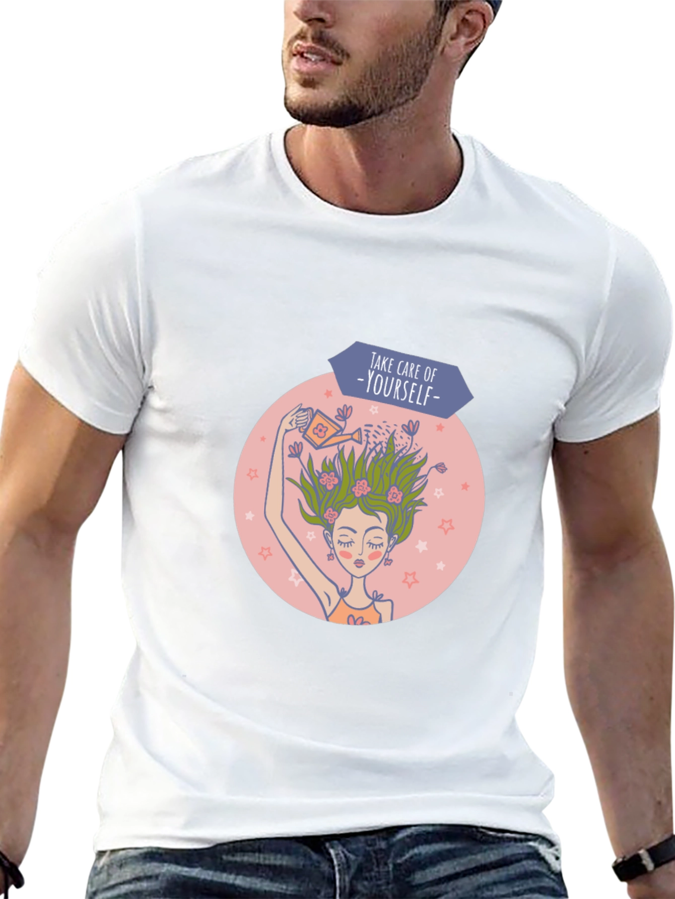 Self-Care Graphic Tee - Black Cotton T-Shirt