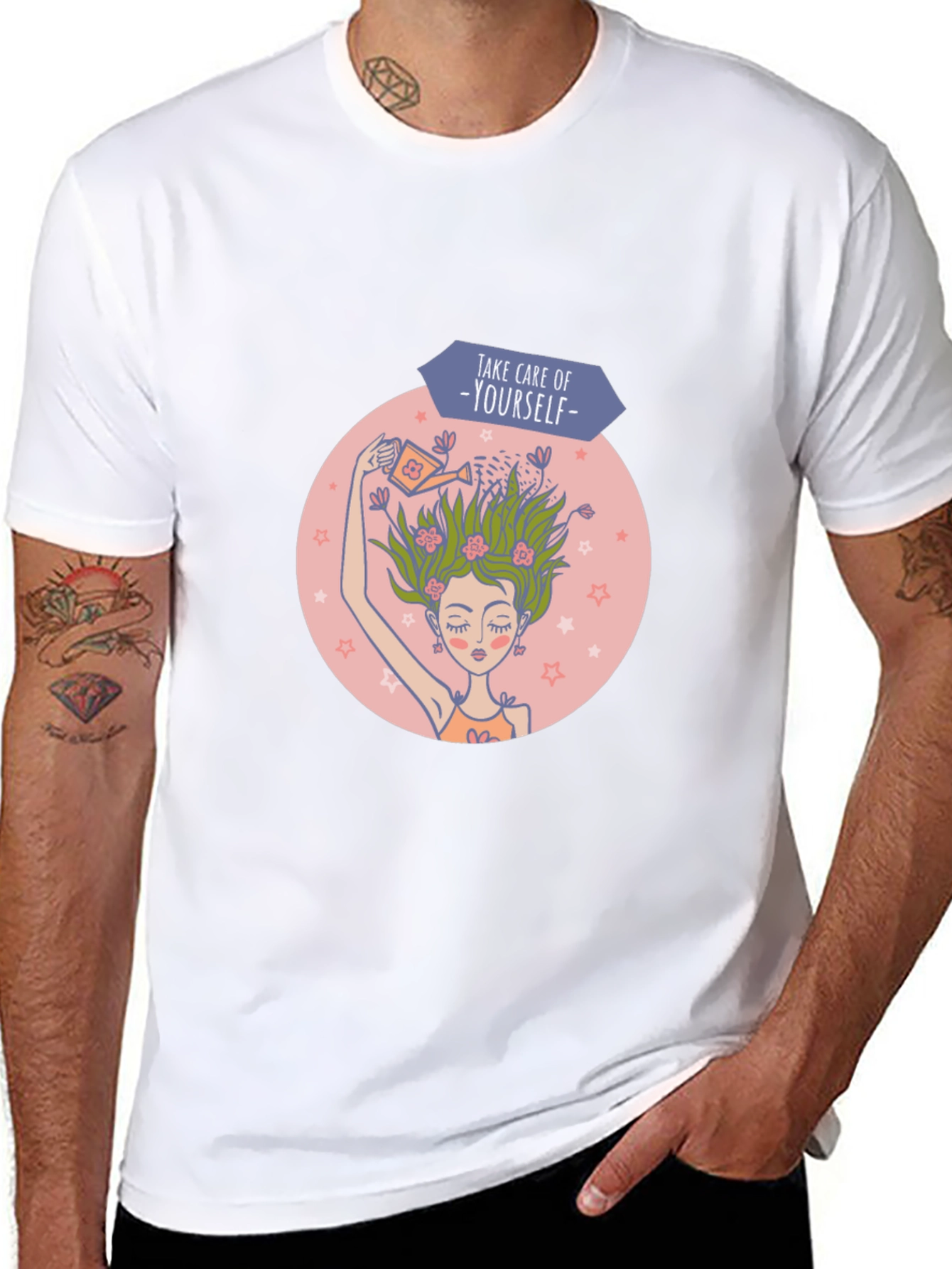 Self-Care Graphic Tee - Black Cotton T-Shirt