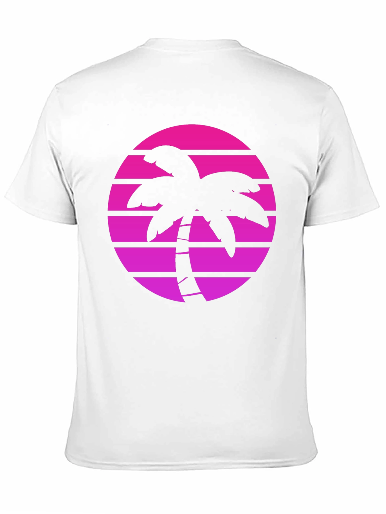 Retro Palm Tree Sunset Graphic Tee - Black