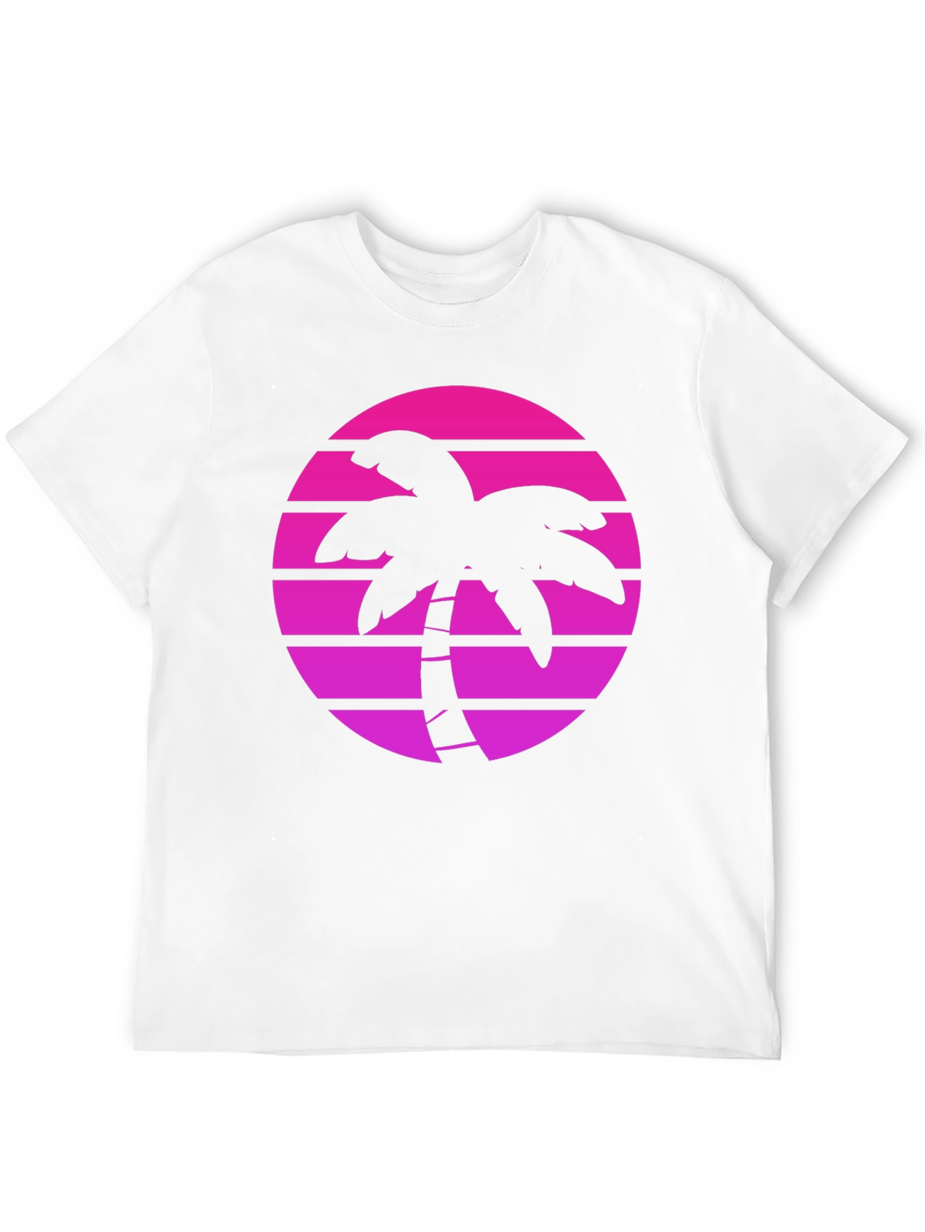 Retro Palm Tree Sunset Graphic Tee - Black
