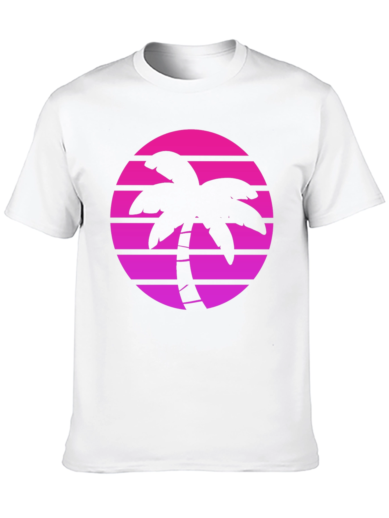 Retro Palm Tree Sunset Graphic Tee - Black
