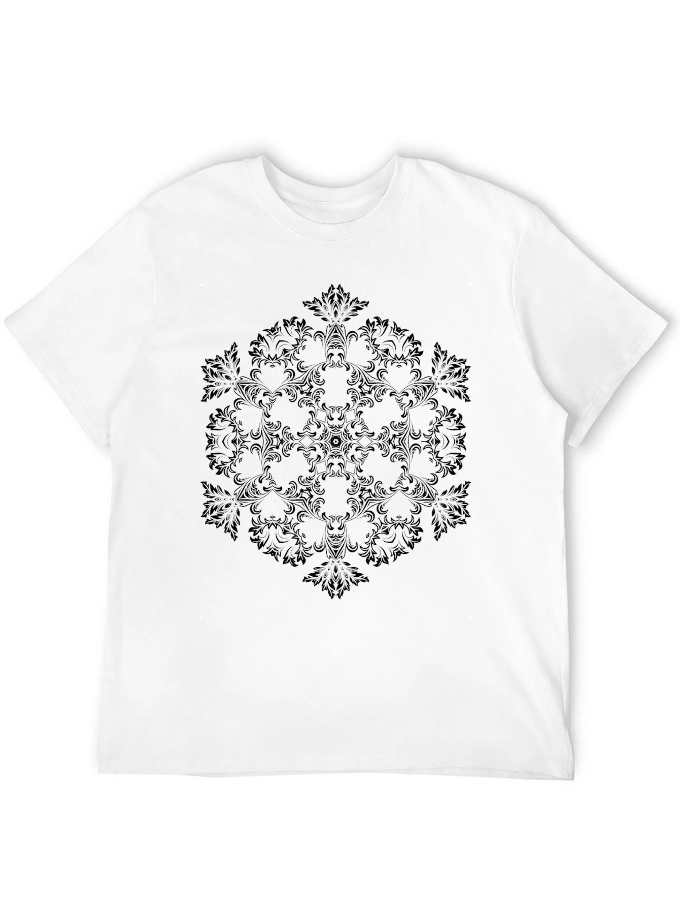 Stylish Black T-Shirt with Ornate Pattern