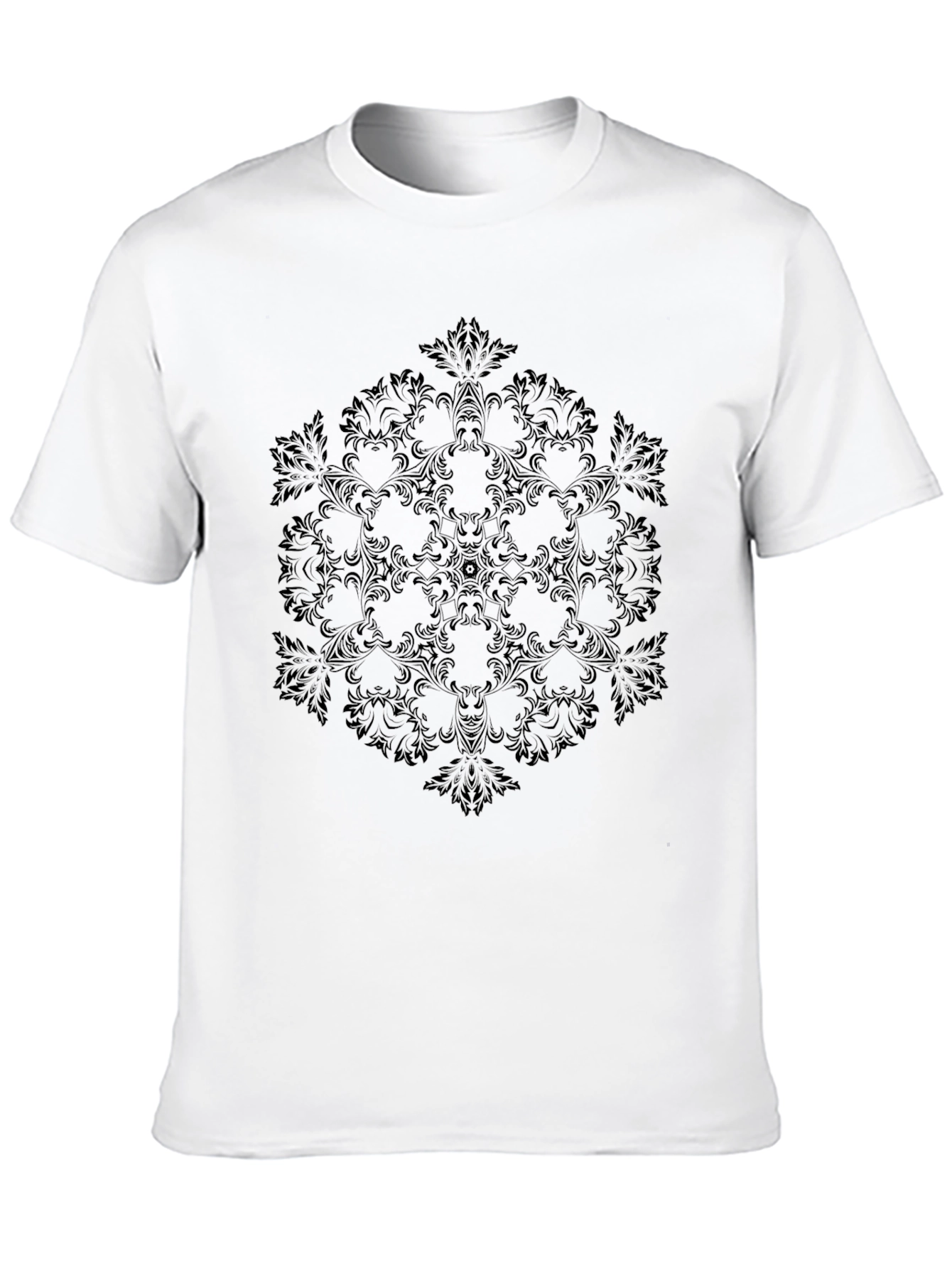 Stylish Black T-Shirt with Ornate Pattern