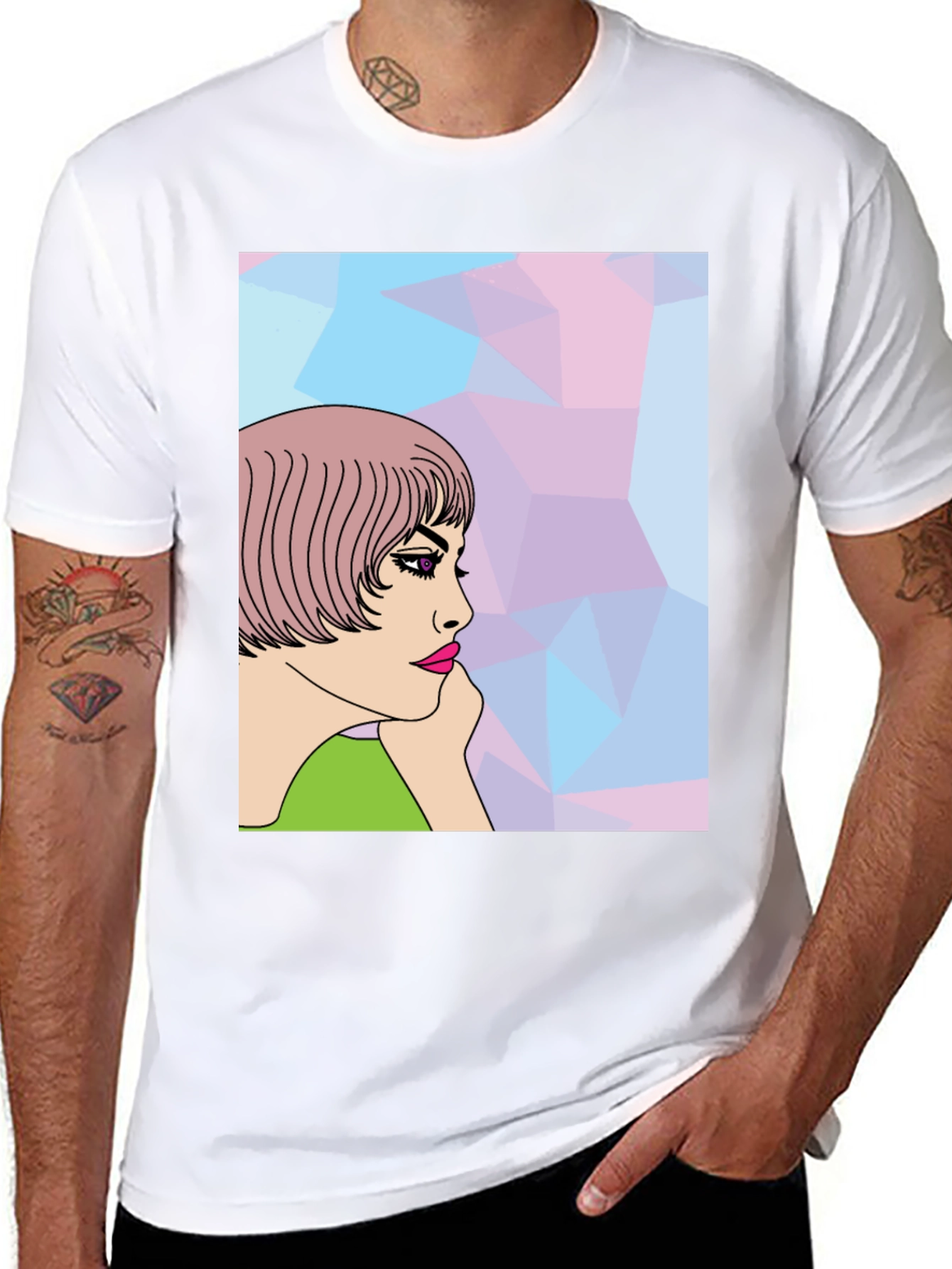 Stylish Graphic Tee - Pop Art Woman