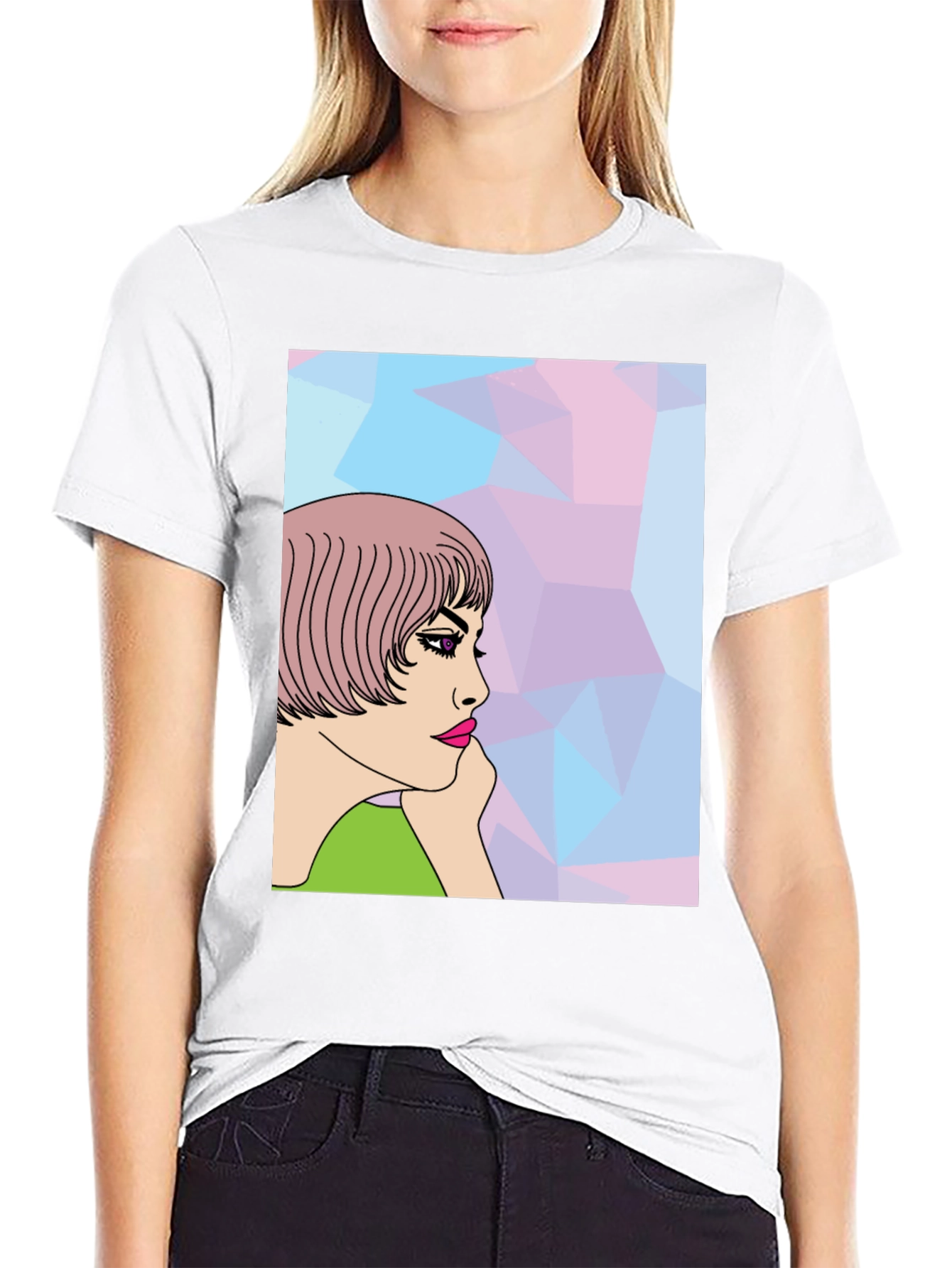 Stylish Graphic Tee - Pop Art Woman