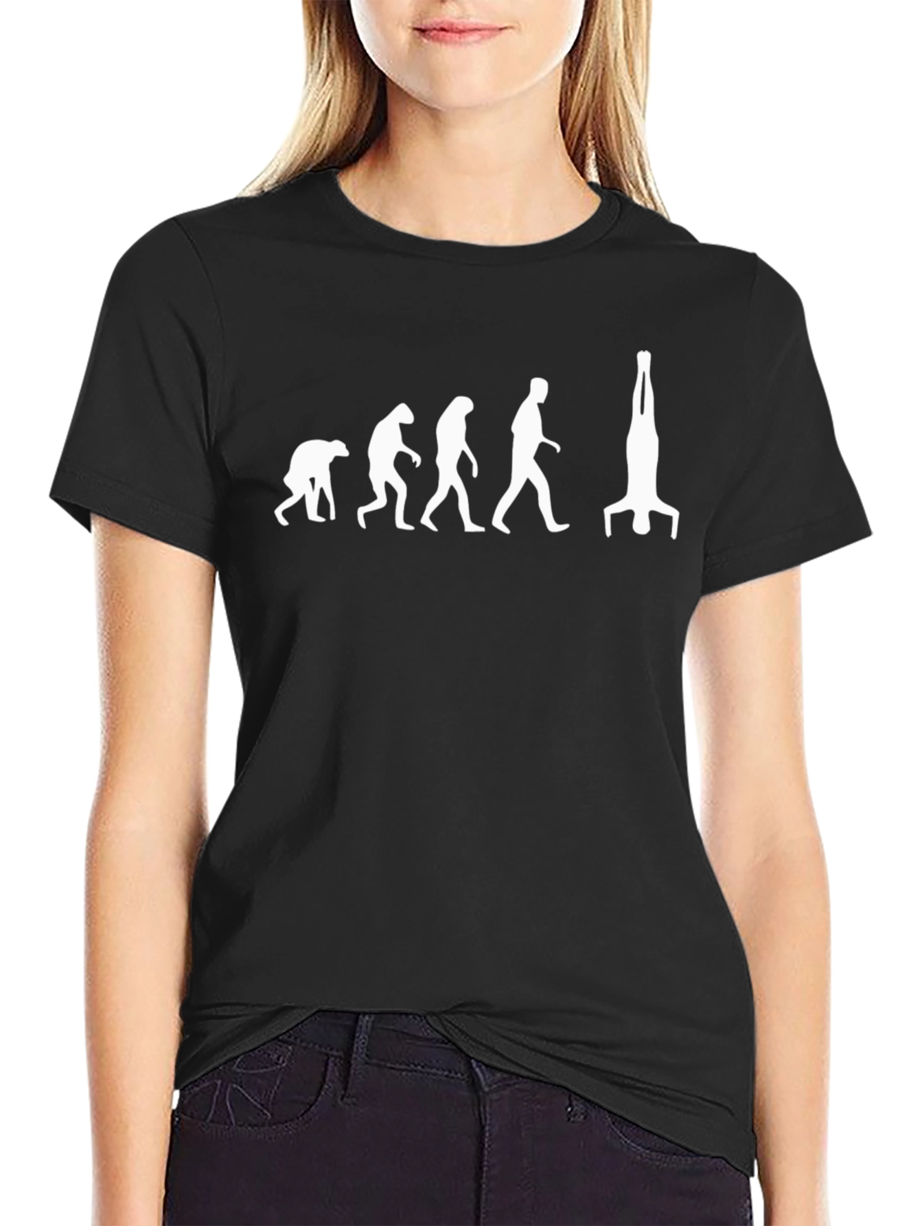 Evolution Handstand Graphic Tee - Black Cotton Shirt