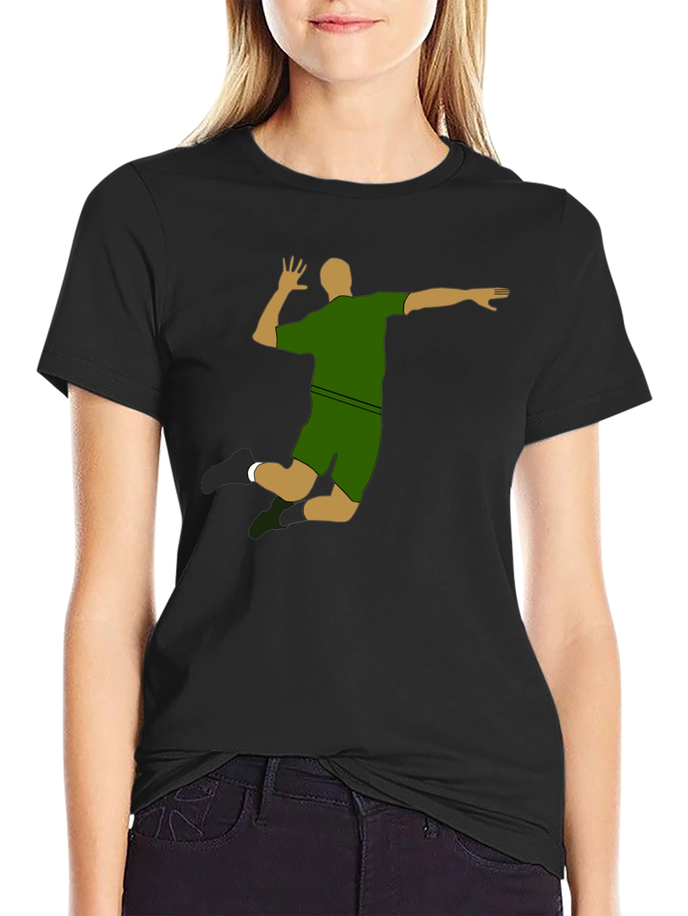 Volleyball Silhouette Graphic T-Shirt - Sporty Design