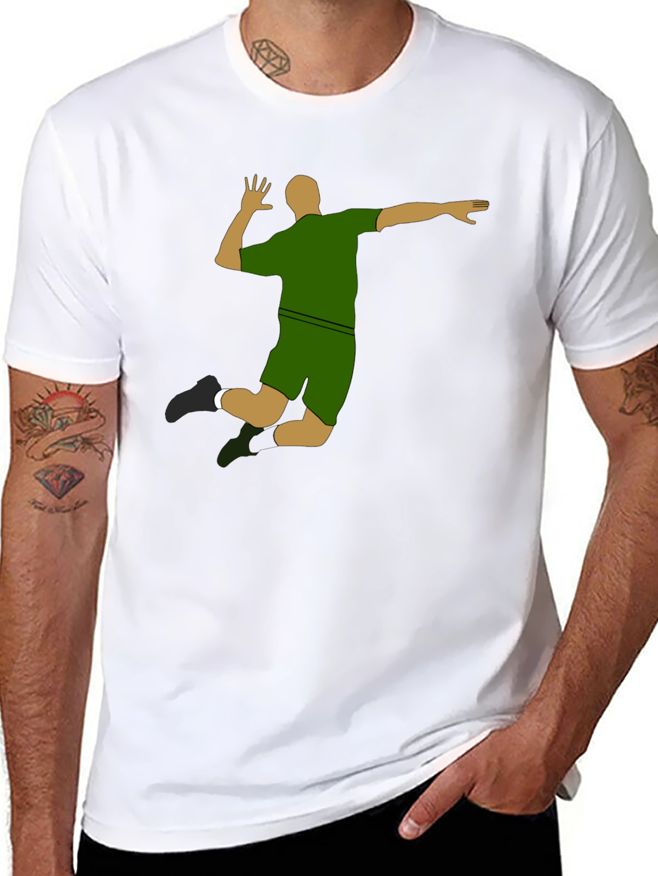 Volleyball Silhouette Graphic T-Shirt - Sporty Design