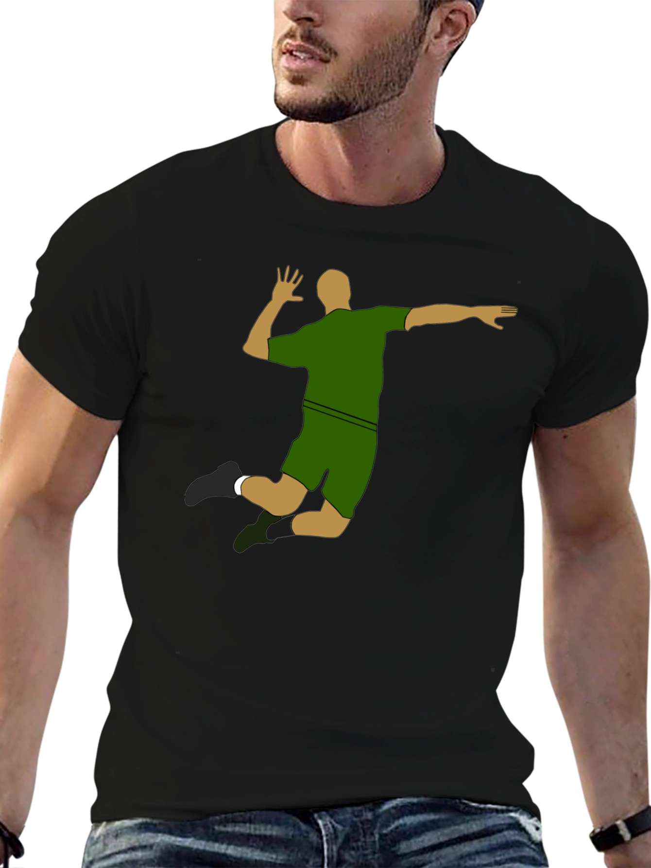 Volleyball Silhouette Graphic T-Shirt - Sporty Design