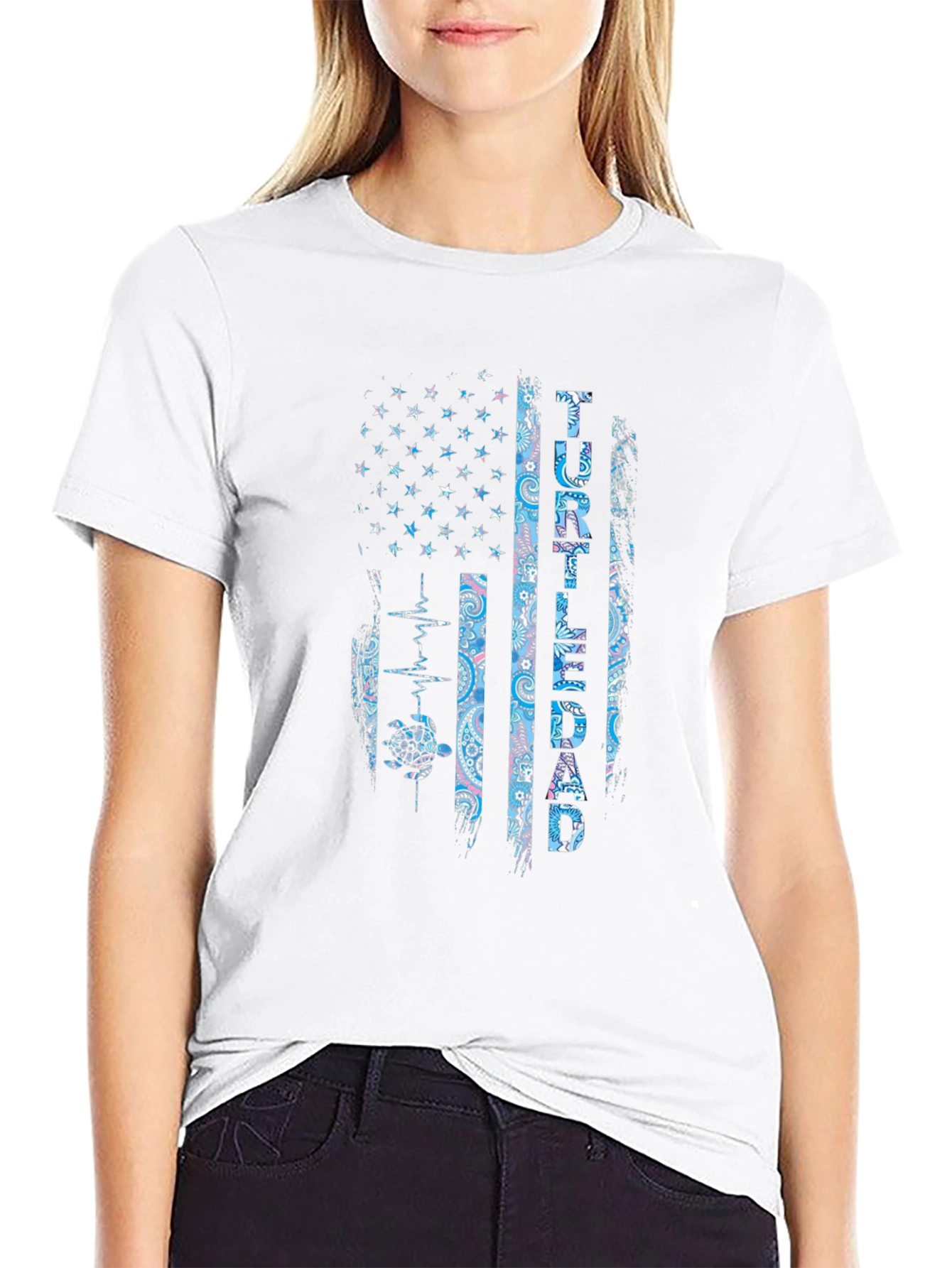 Turtle Dad American Flag T-Shirt