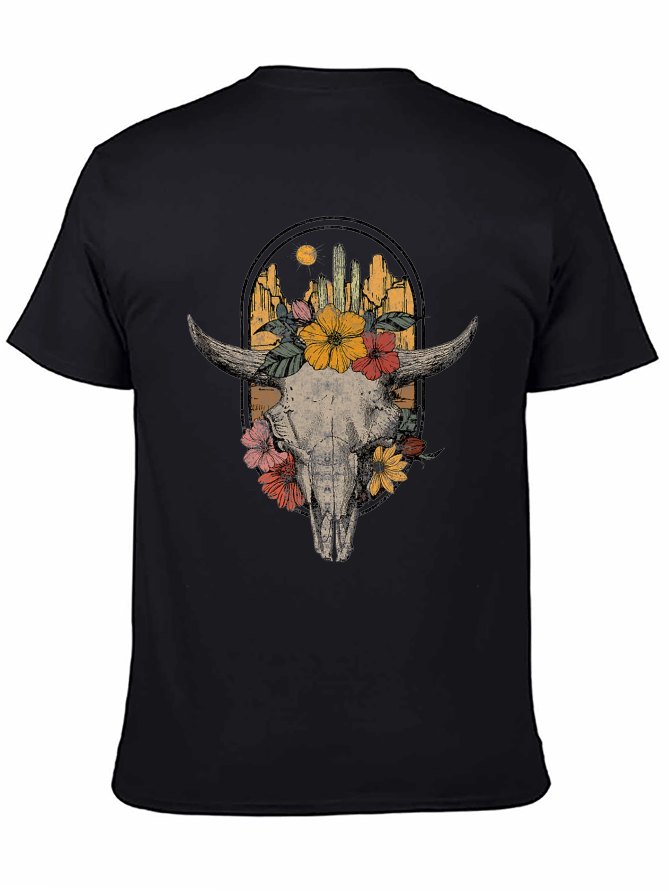 Floral Skull Graphic Tee - Desert Vibes