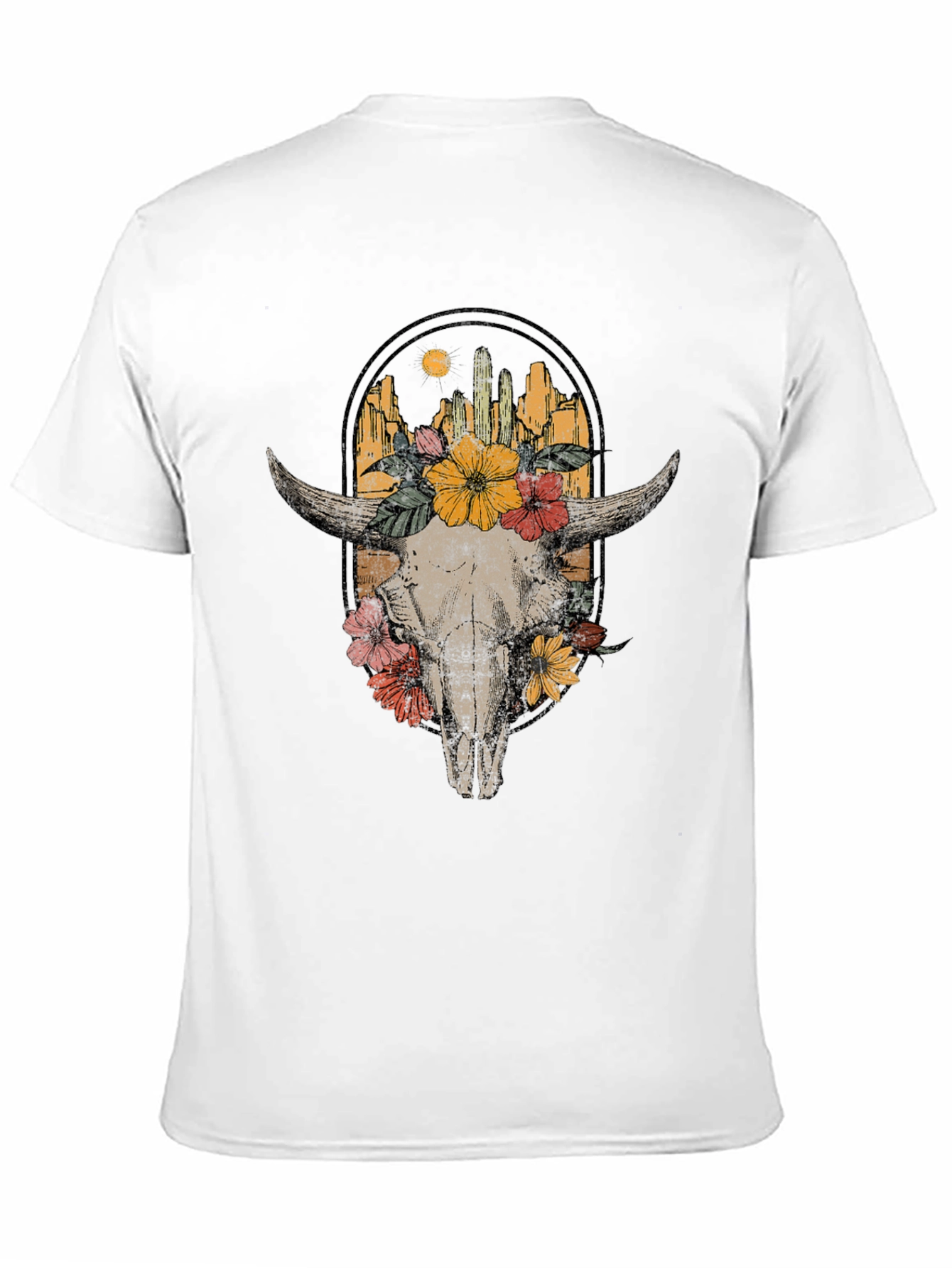 Floral Skull Graphic Tee - Desert Vibes
