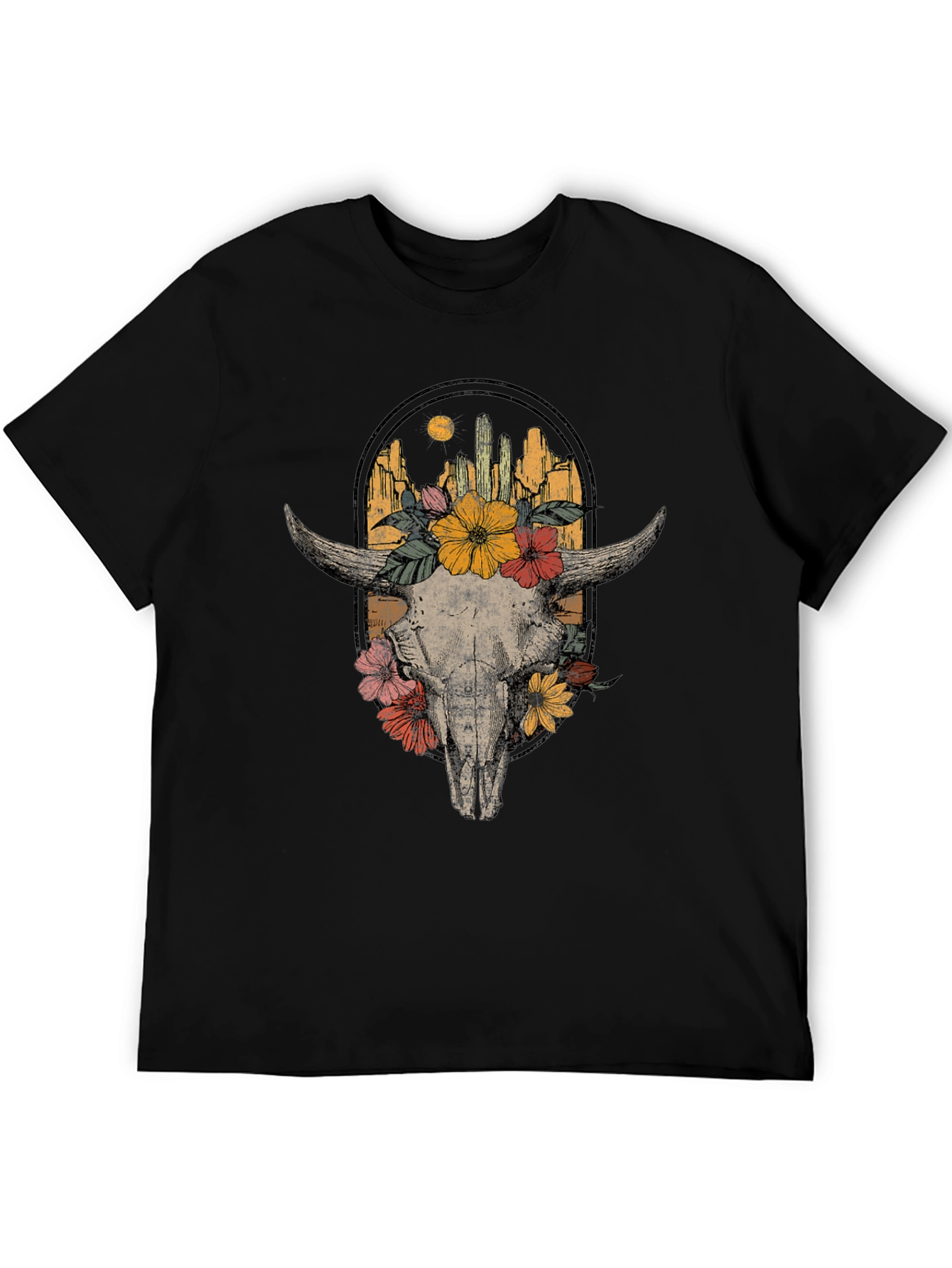 Floral Skull Graphic Tee - Desert Vibes