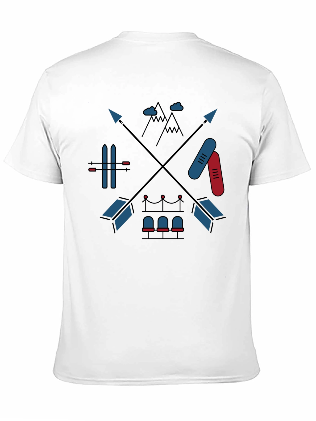 Ski & Snowboard Arrows Black Graphic Tee