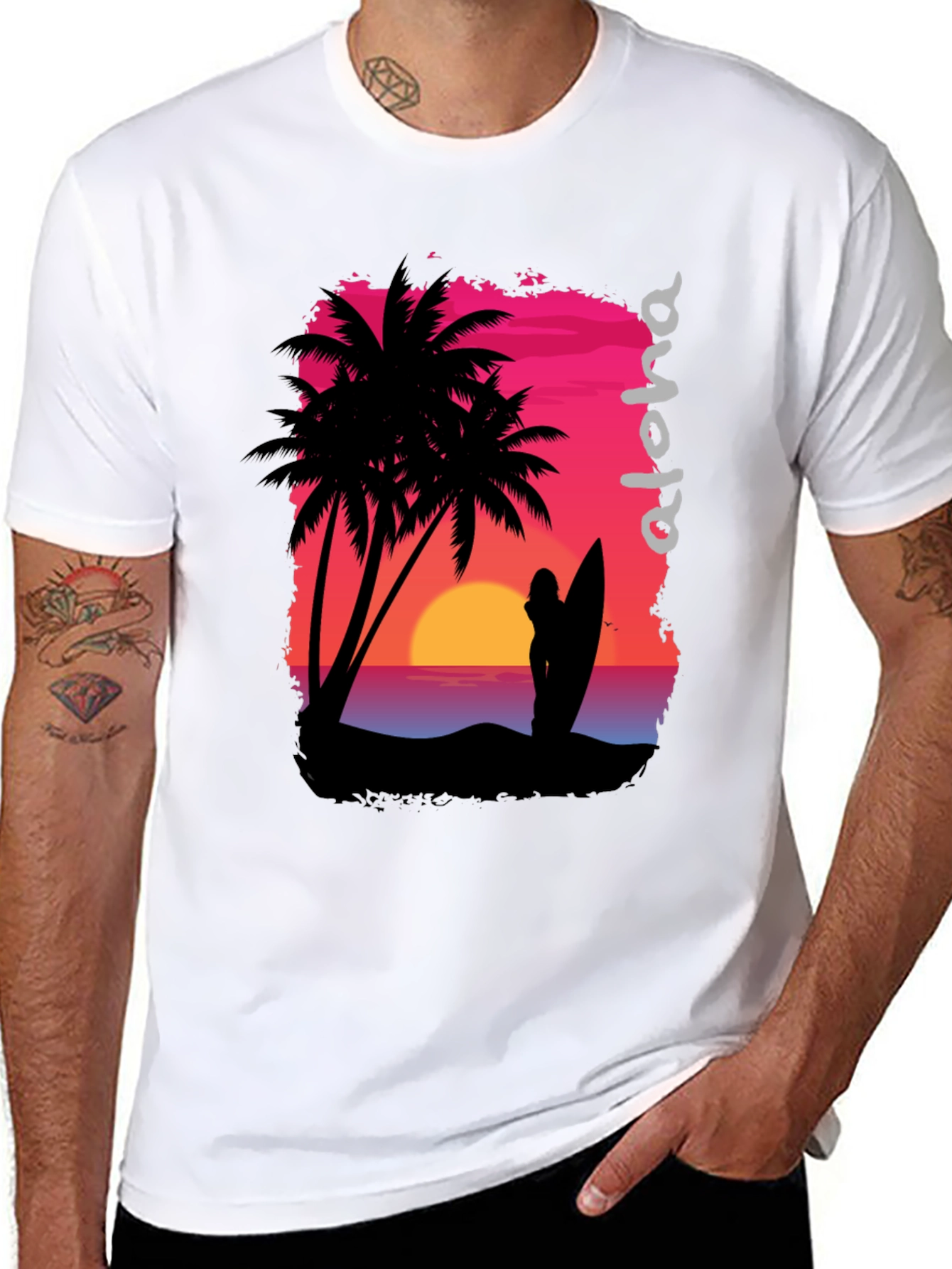Aloha Sunset Graphic T-Shirt