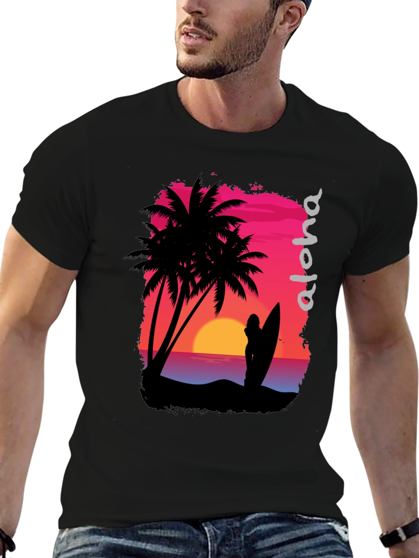 Aloha Sunset Graphic T-Shirt